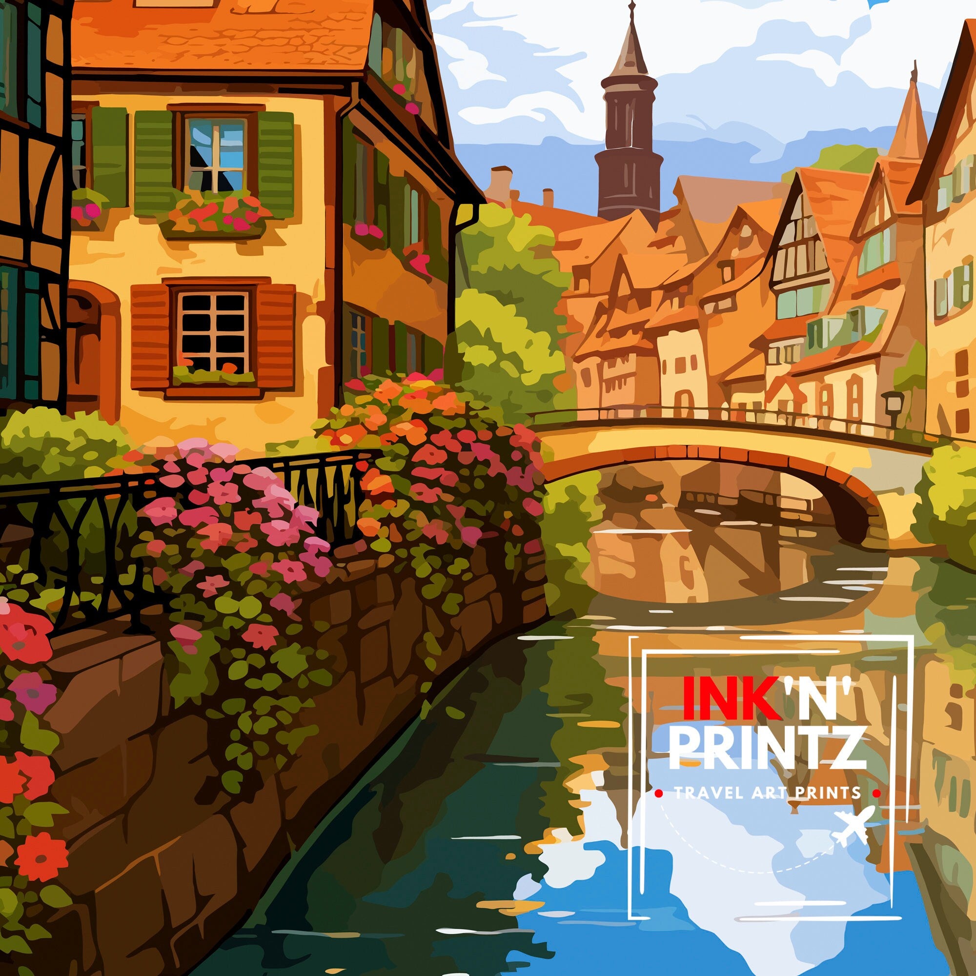 Colmar France Travel Print Colmar Wall Art Colmar Home Decor Colmar Illustration Travel Poster Gift For Colmar France France Home Decor