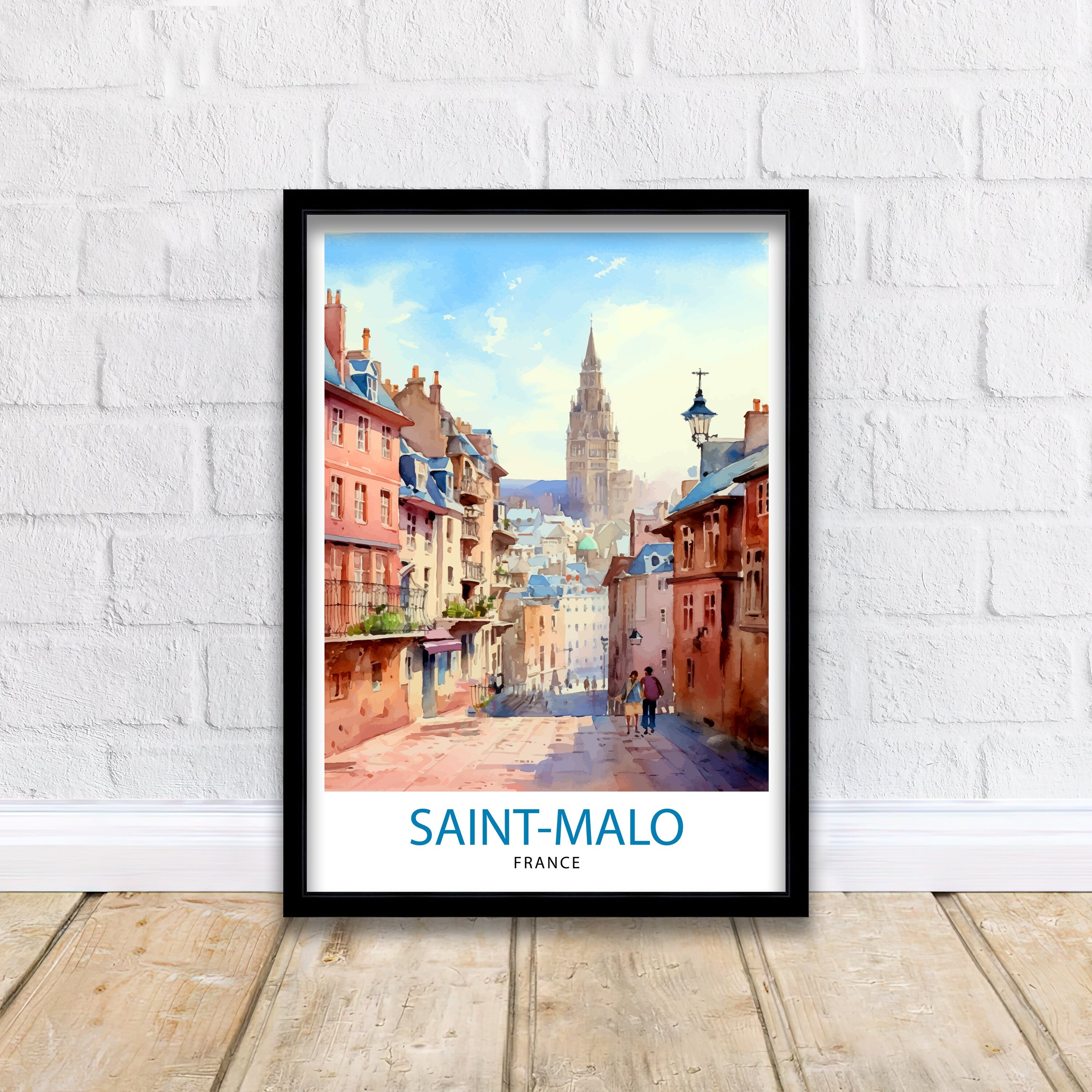 St Malo France Travel Print St Malo Wall Art St Malo Home Decor St Malo Illustration Travel Poster Gift For St Malo France Home