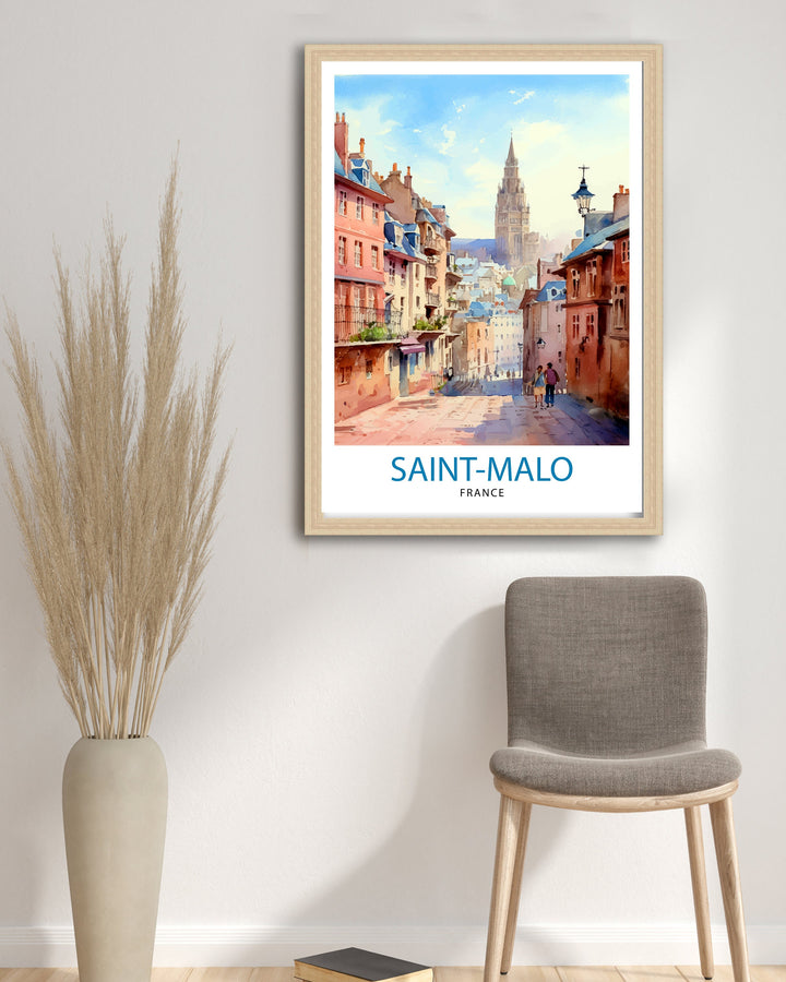 St Malo France Travel Poster St Malo Wall Art St Malo Home Decor St Malo Illustration Travel Poster Gift For St Malo France Home