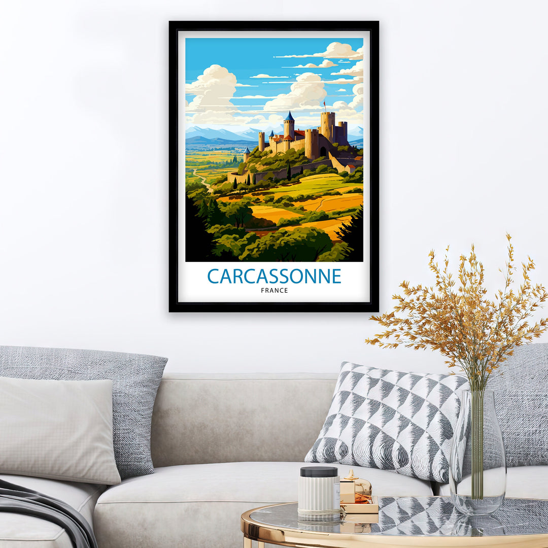 Carcassonne France Travel Poster Carcassonne