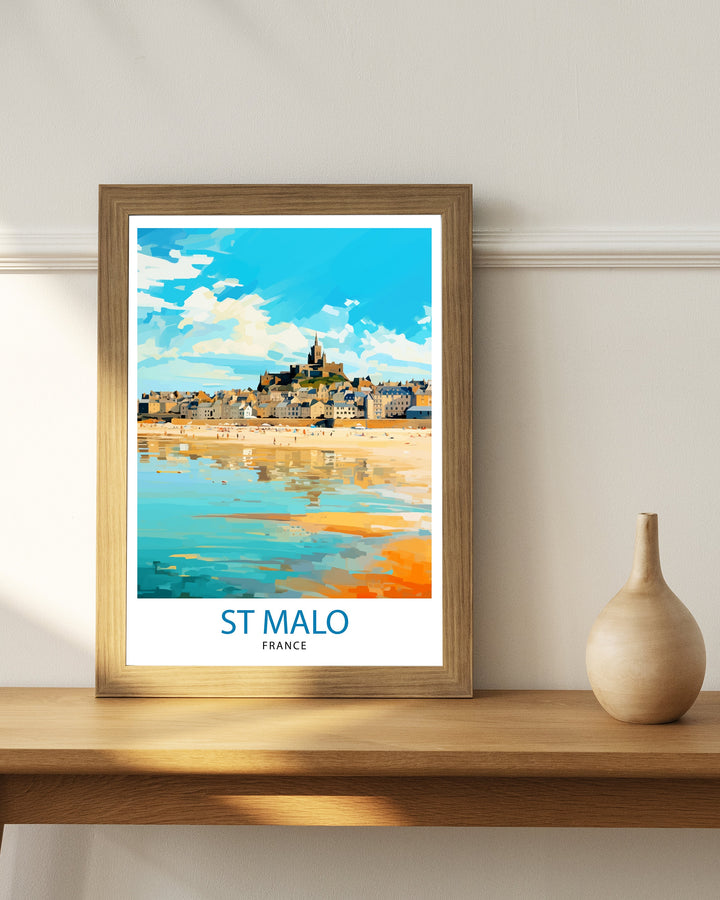 St Malo France Travel Poster St Malo Wall Art St Malo Home Decor St Malo Illustration Travel Poster Gift For St Malo France Home