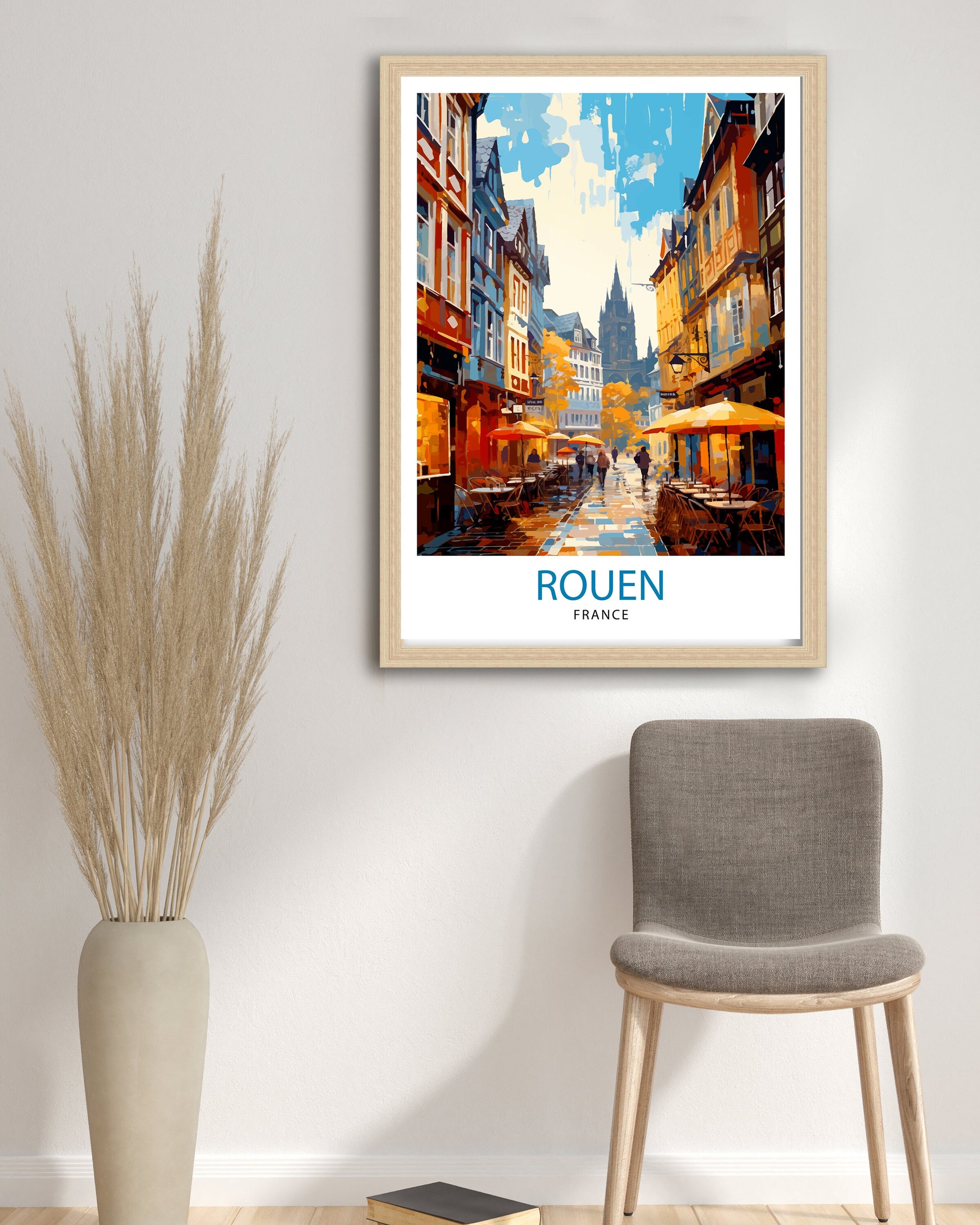 Rouen France Travel Print France Wall Decor Rouen Poster Normandy Travel Prints France Art Print Rouen Illustration France Wall Art City