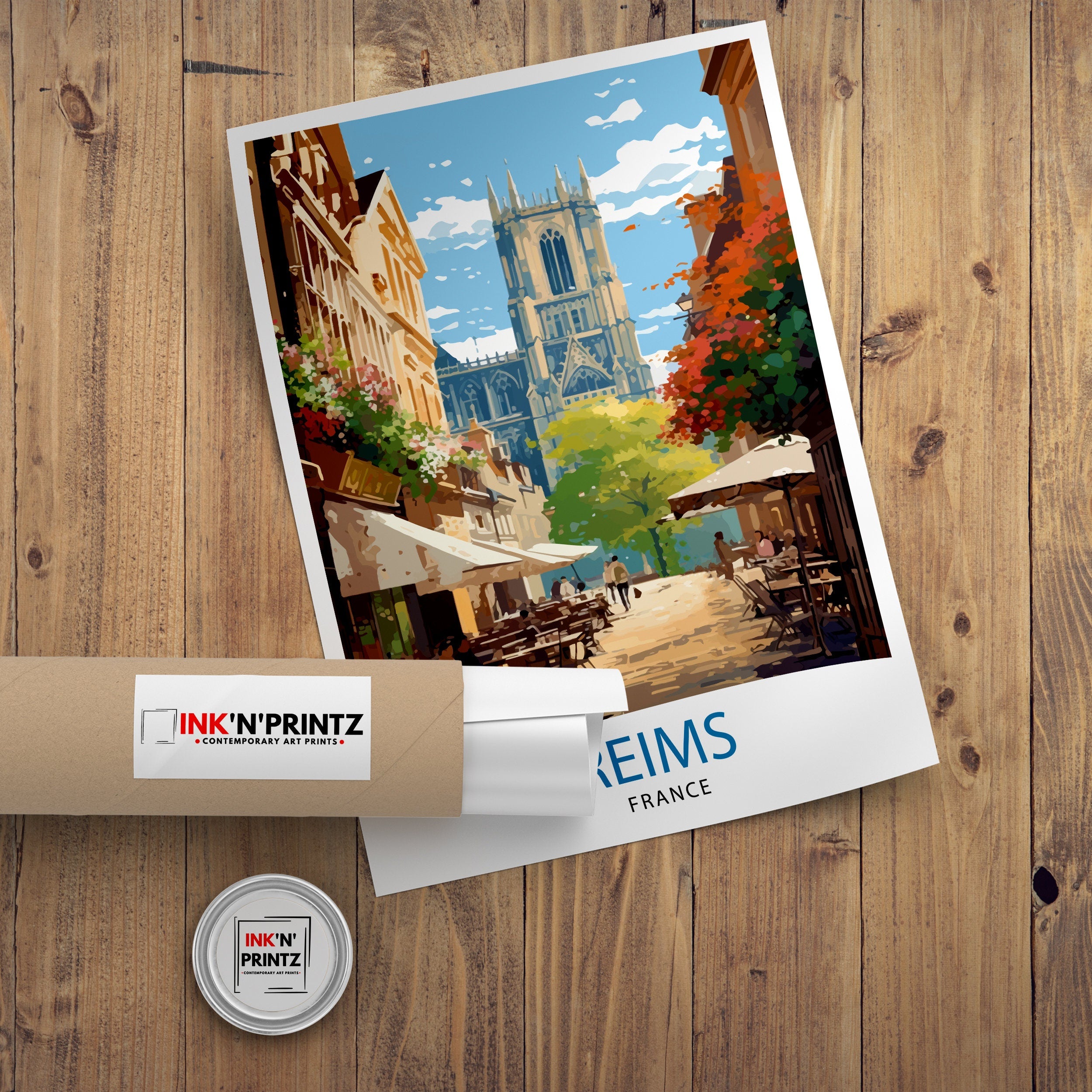 Reims France Travel Print Reims Wall Decor Reims Home Living Decor Reims France Illustration Travel Poster Gift for Reims France Home Decor