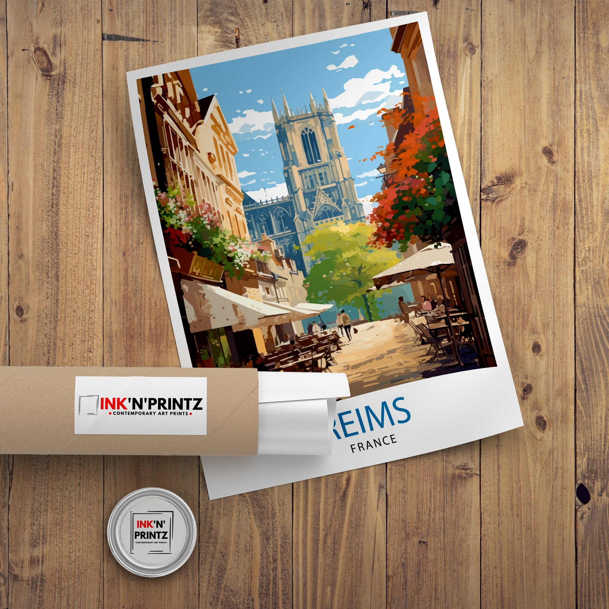 Reims France Travel Print Reims Wall Decor Reims Home Living Decor Reims France Illustration Travel Poster Gift for Reims France Home Decor