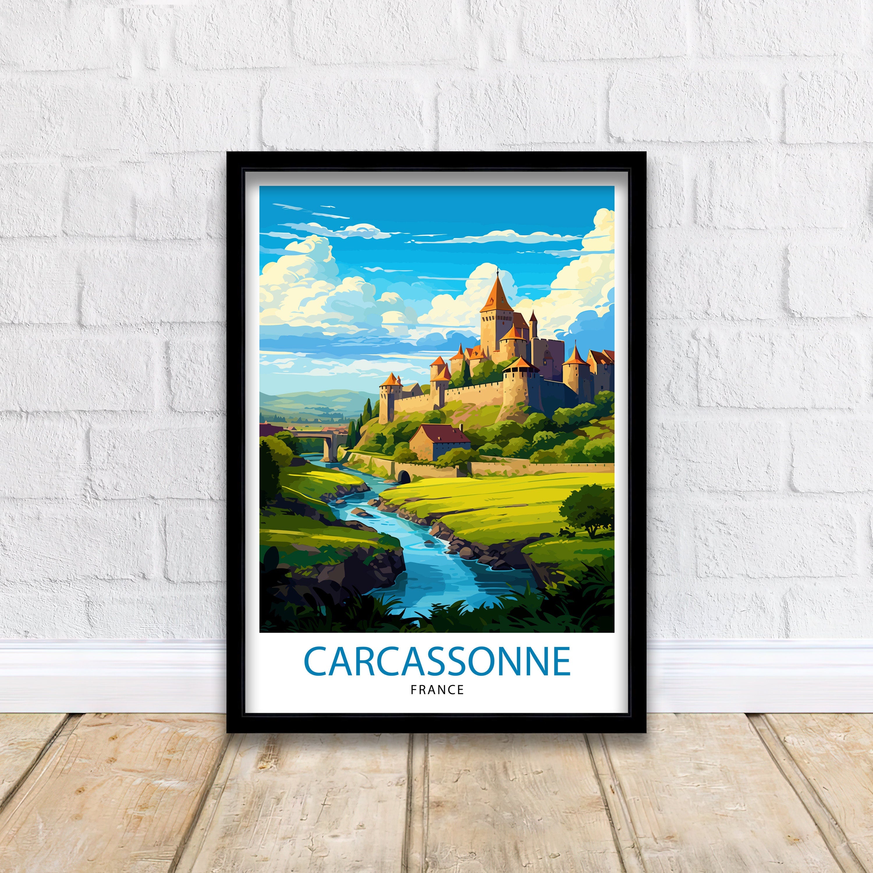 Carcassonne France Travel Print Carcassonne Wall Decor Carcassonne Poster France Travel Prints Carcassonne Art Print Carcassonne