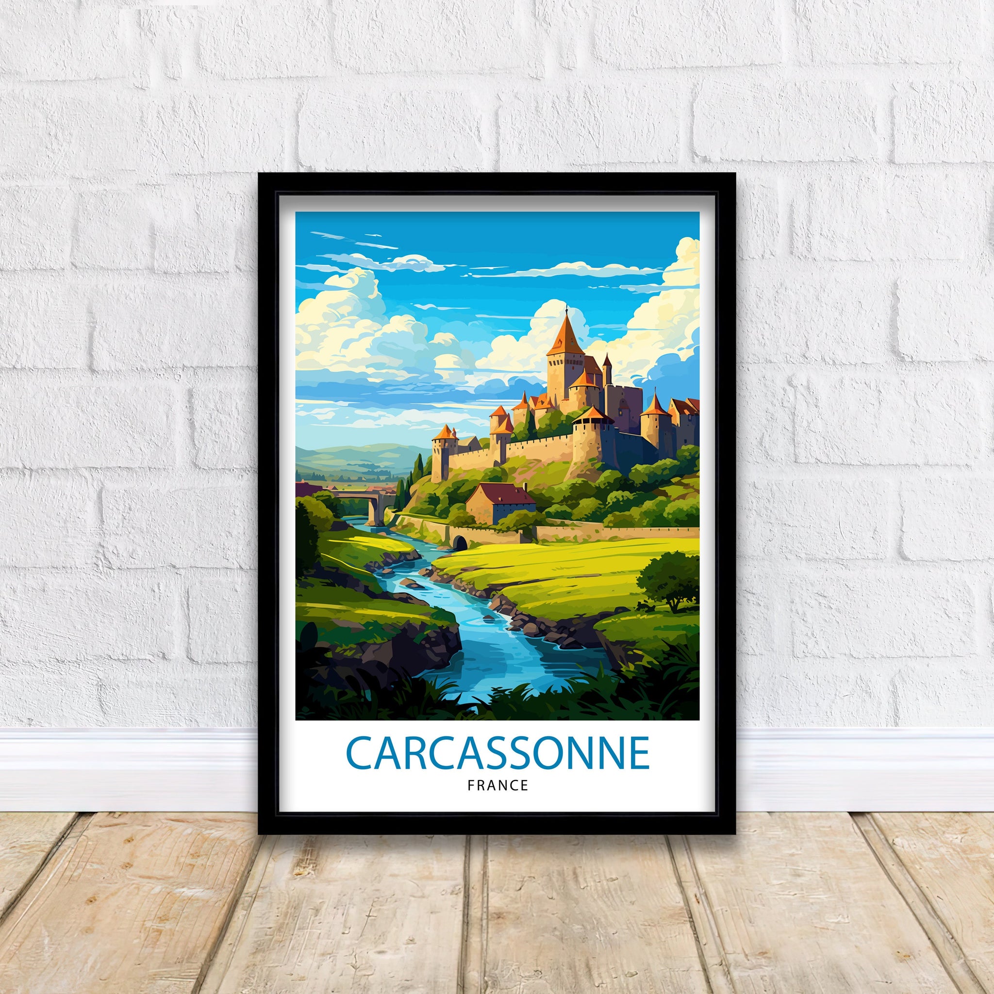 Carcassonne France Travel Print Carcassonne Wall Decor Carcassonne Poster France Travel Prints Carcassonne Art Print Carcassonne