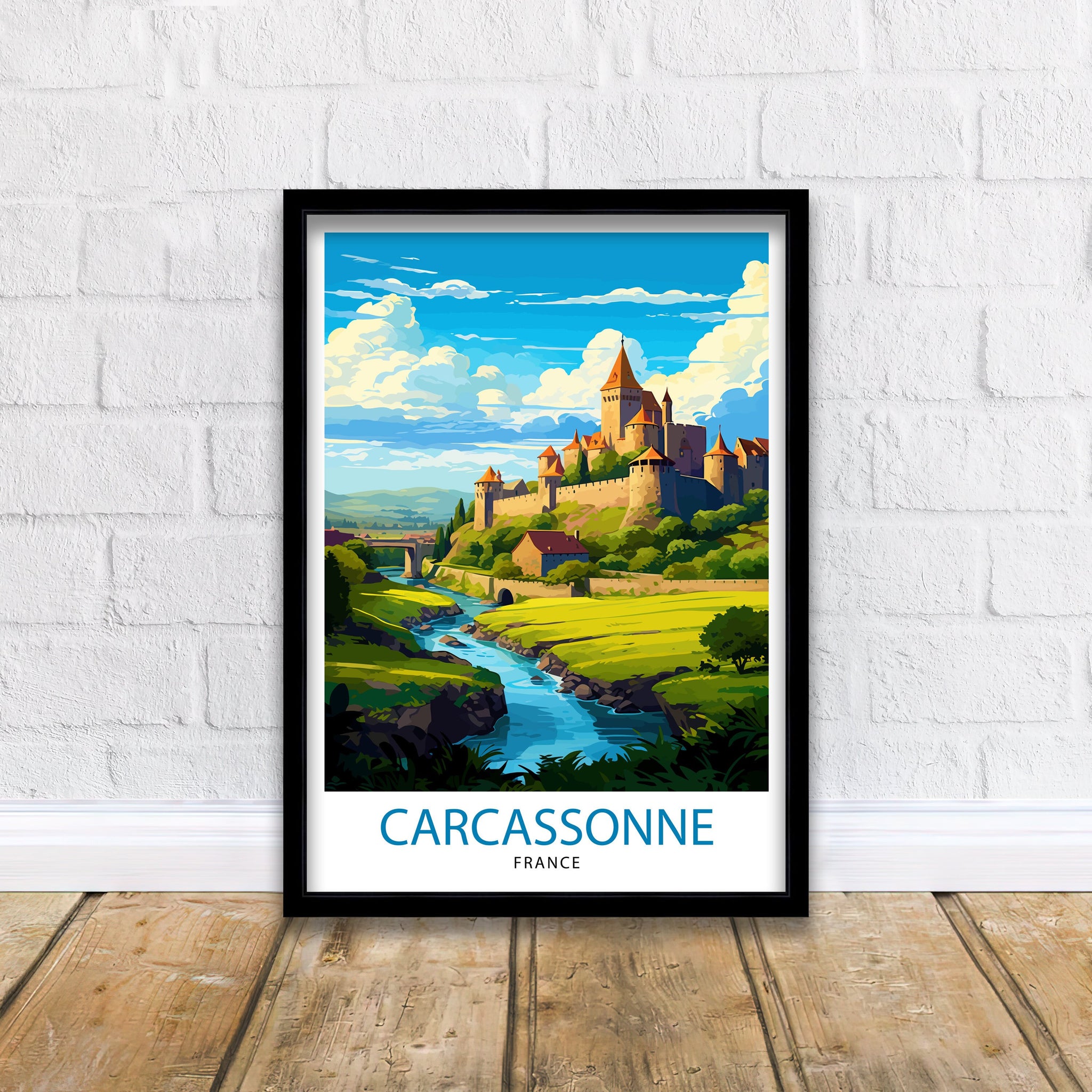 Carcassonne France Travel Print Carcassonne Wall Decor Carcassonne Poster France Travel Prints Carcassonne Art Print Carcassonne