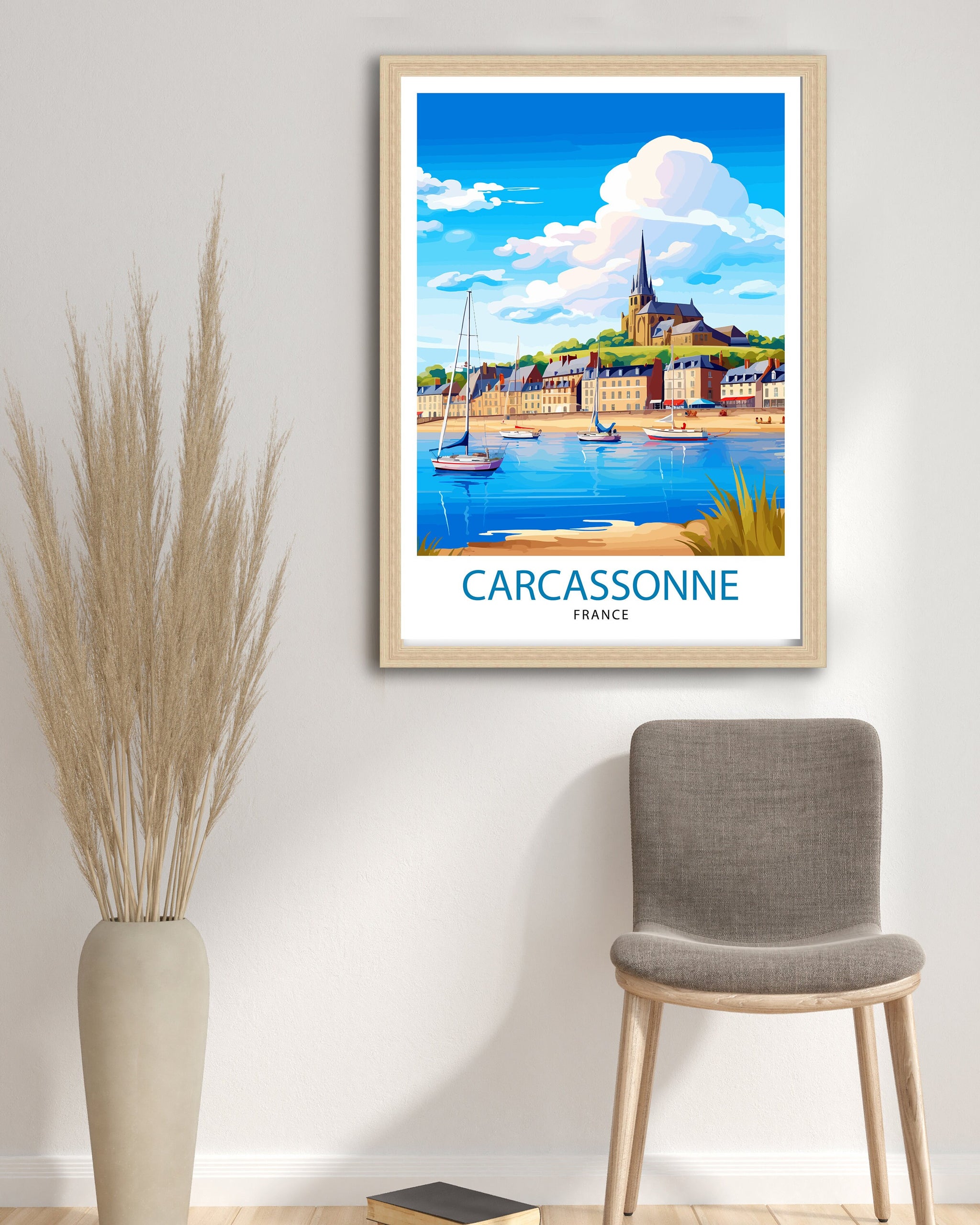 Carcassonne France Travel Print Carcassonne Wall Decor Carcassonne Poster France Travel Prints Carcassonne Art Print Carcassonne