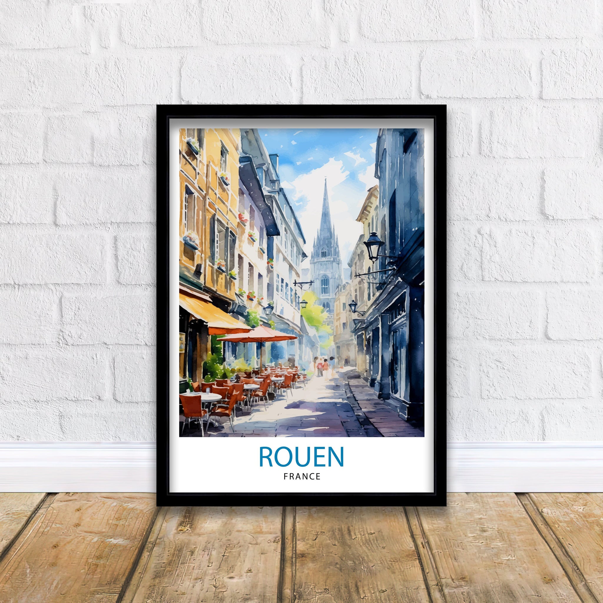 Rouen France Travel Print France Wall Decor Rouen Poster Normandy Travel Prints France Art Print Rouen Illustration France Wall Art City