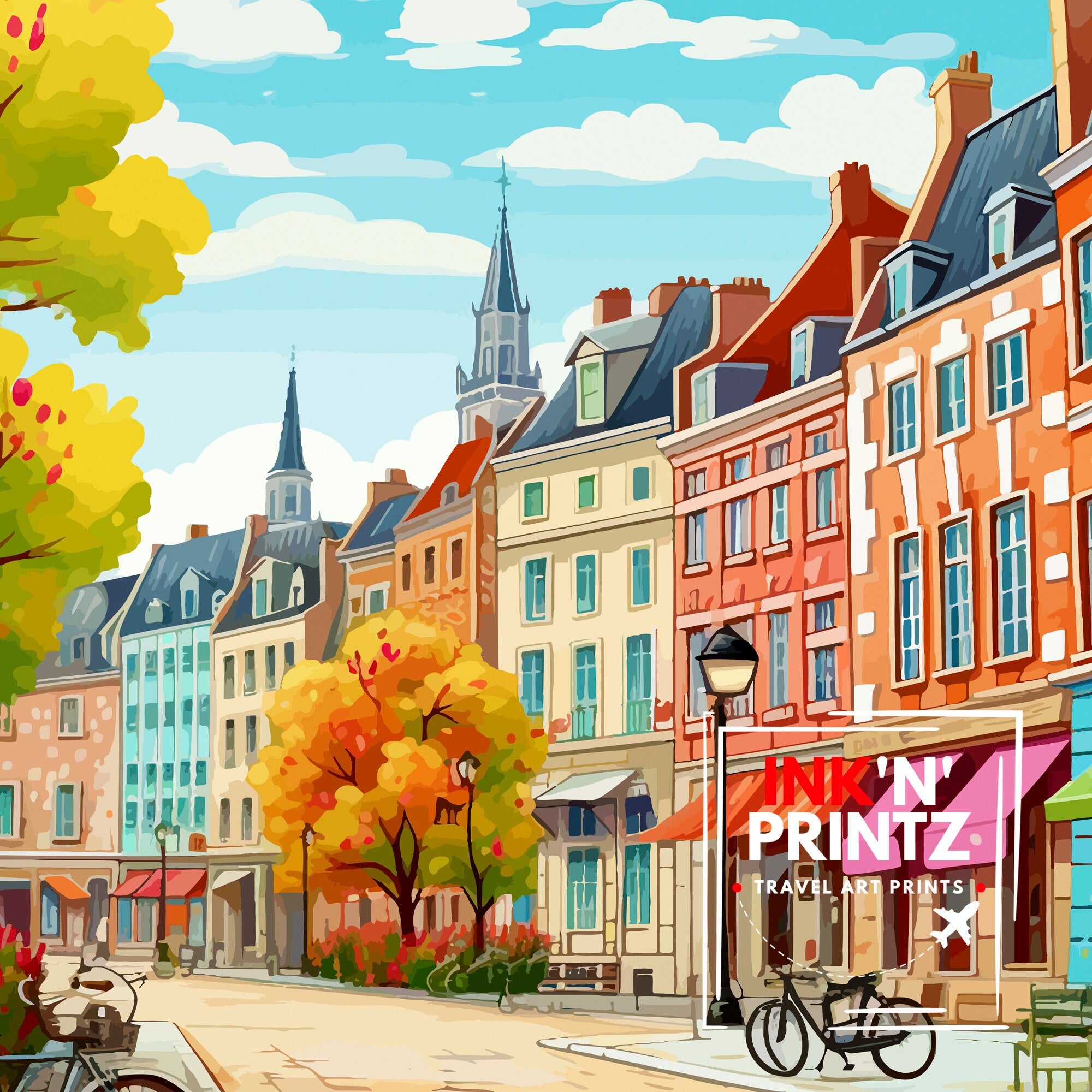 Lille France Travel Print Lille Wall Decor Lille Poster France Travel Prints Lille Art Print Lille Illustration Lille