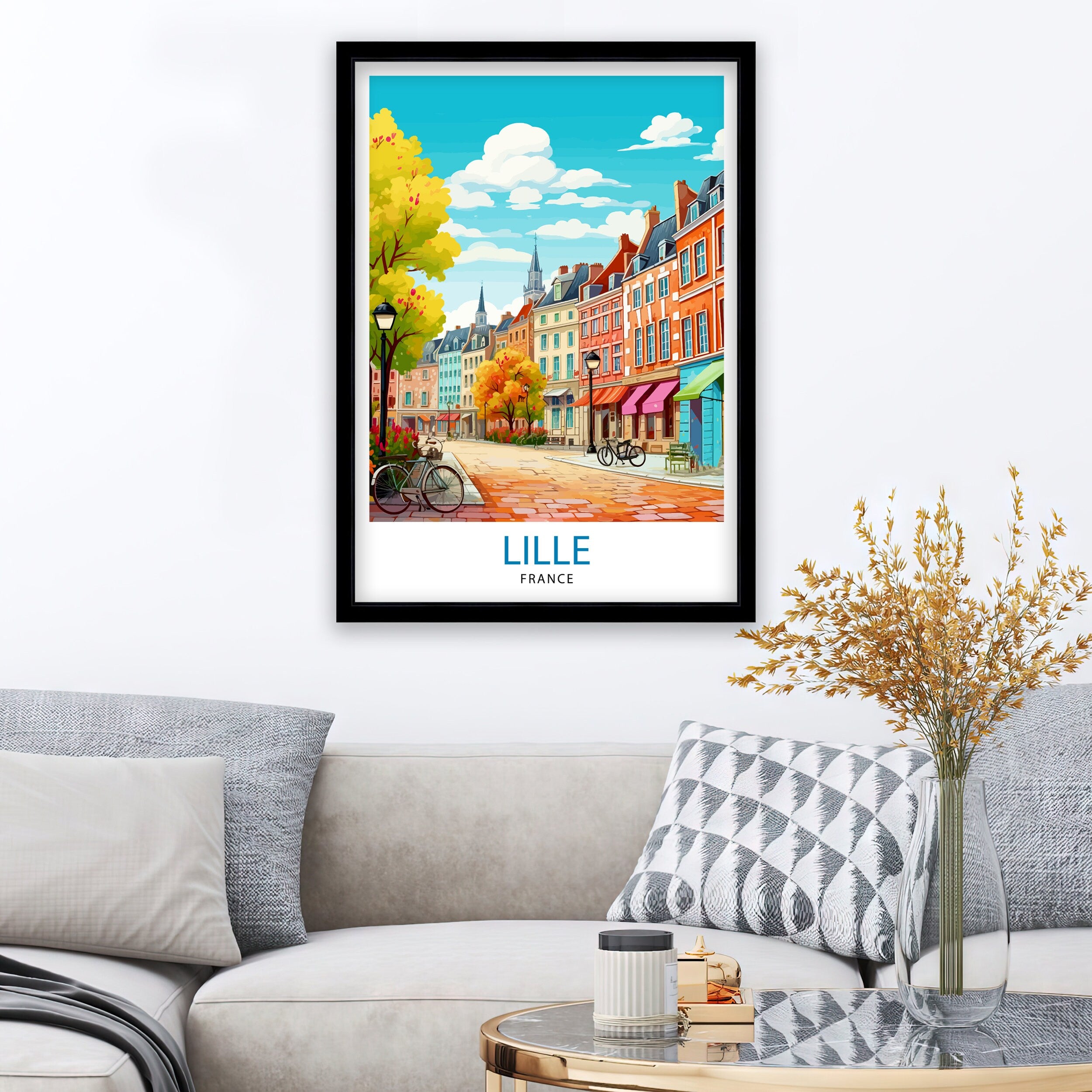 Lille France Travel Print Lille Wall Decor Lille Poster France Travel Prints Lille Art Print Lille Illustration Lille