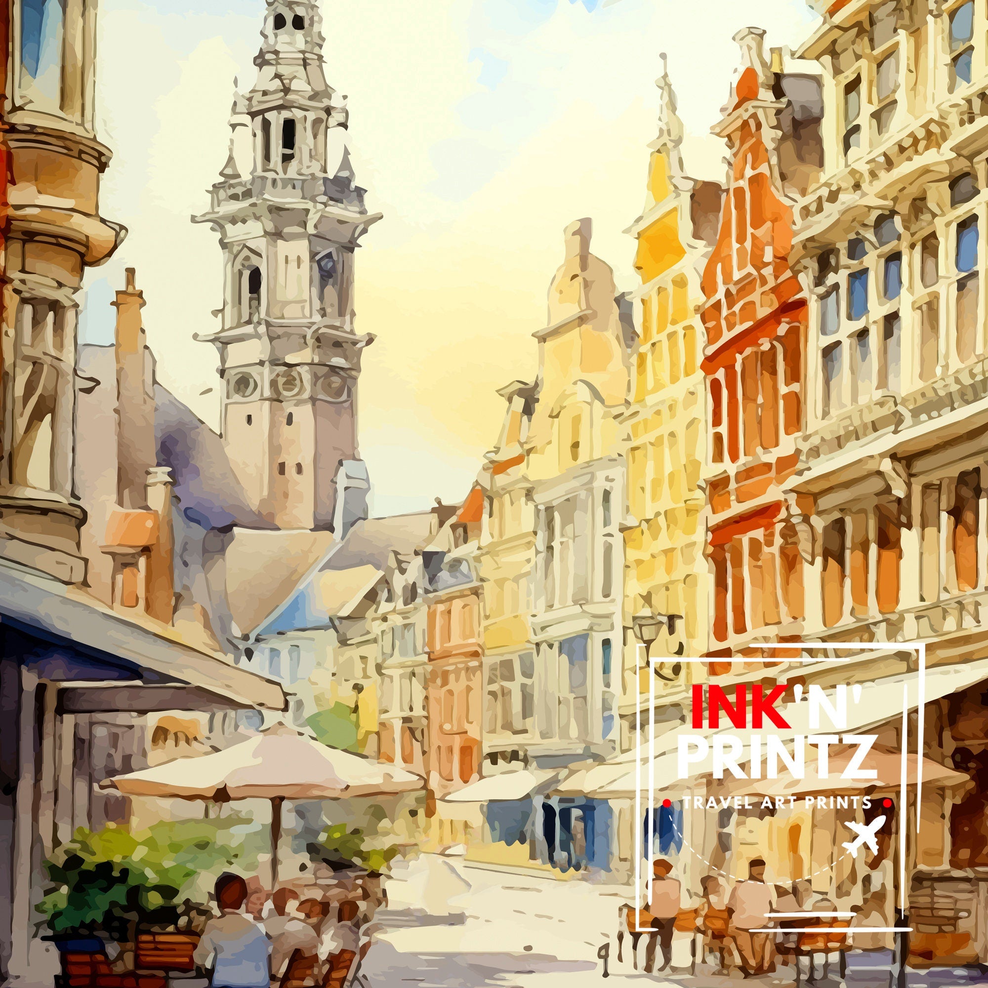 Lille France Travel Print Lille Wall Decor Lille Poster France Travel Prints Lille Art Print Lille Illustration Lille