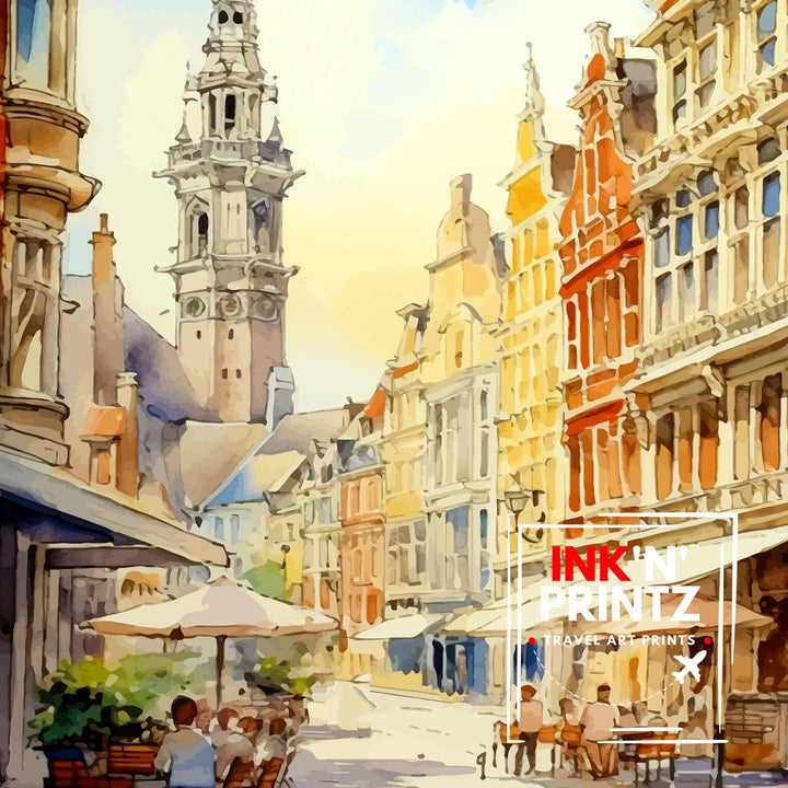 Lille France Travel Poster Lille