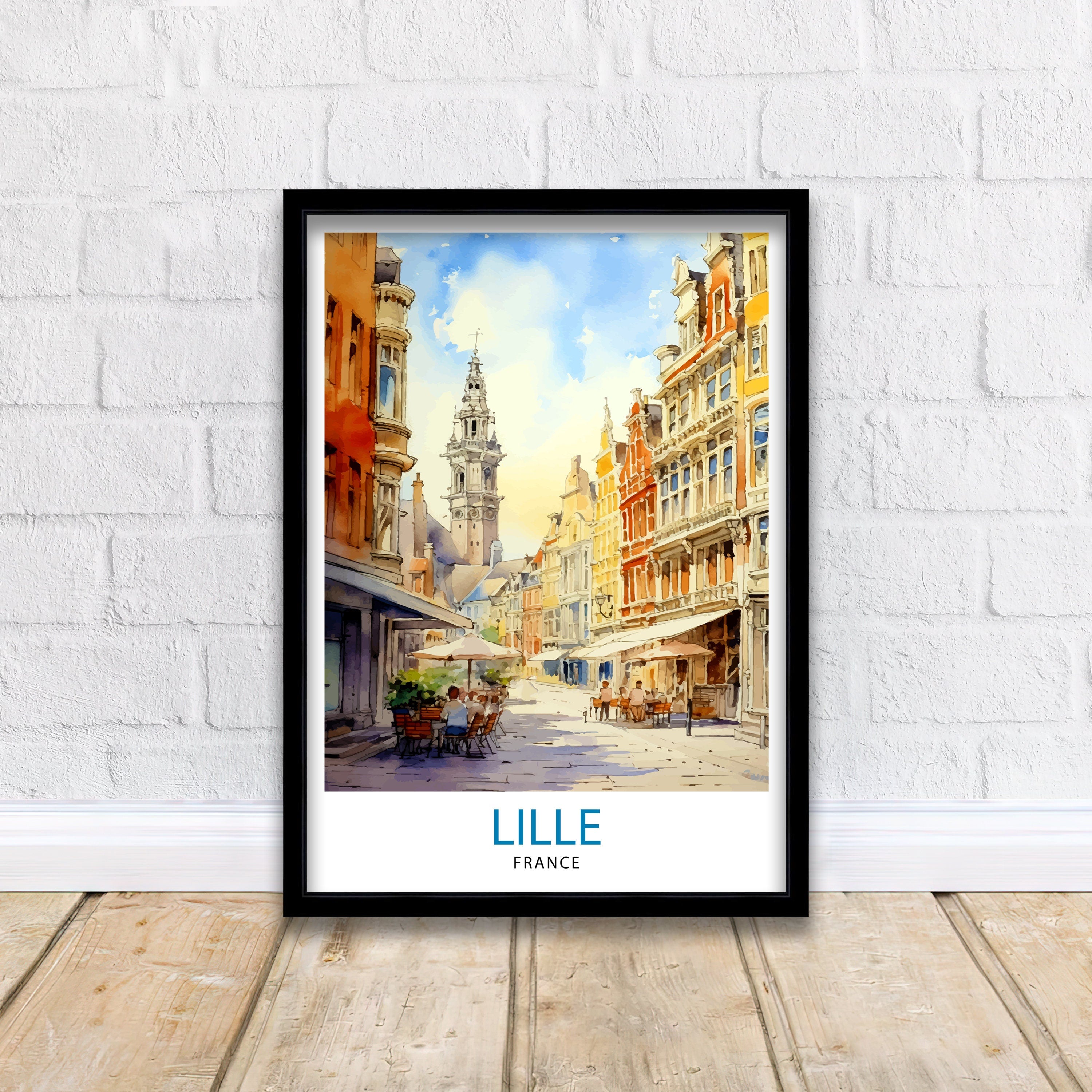Lille France Travel Print Lille Wall Decor Lille Poster France Travel Prints Lille Art Print Lille Illustration Lille
