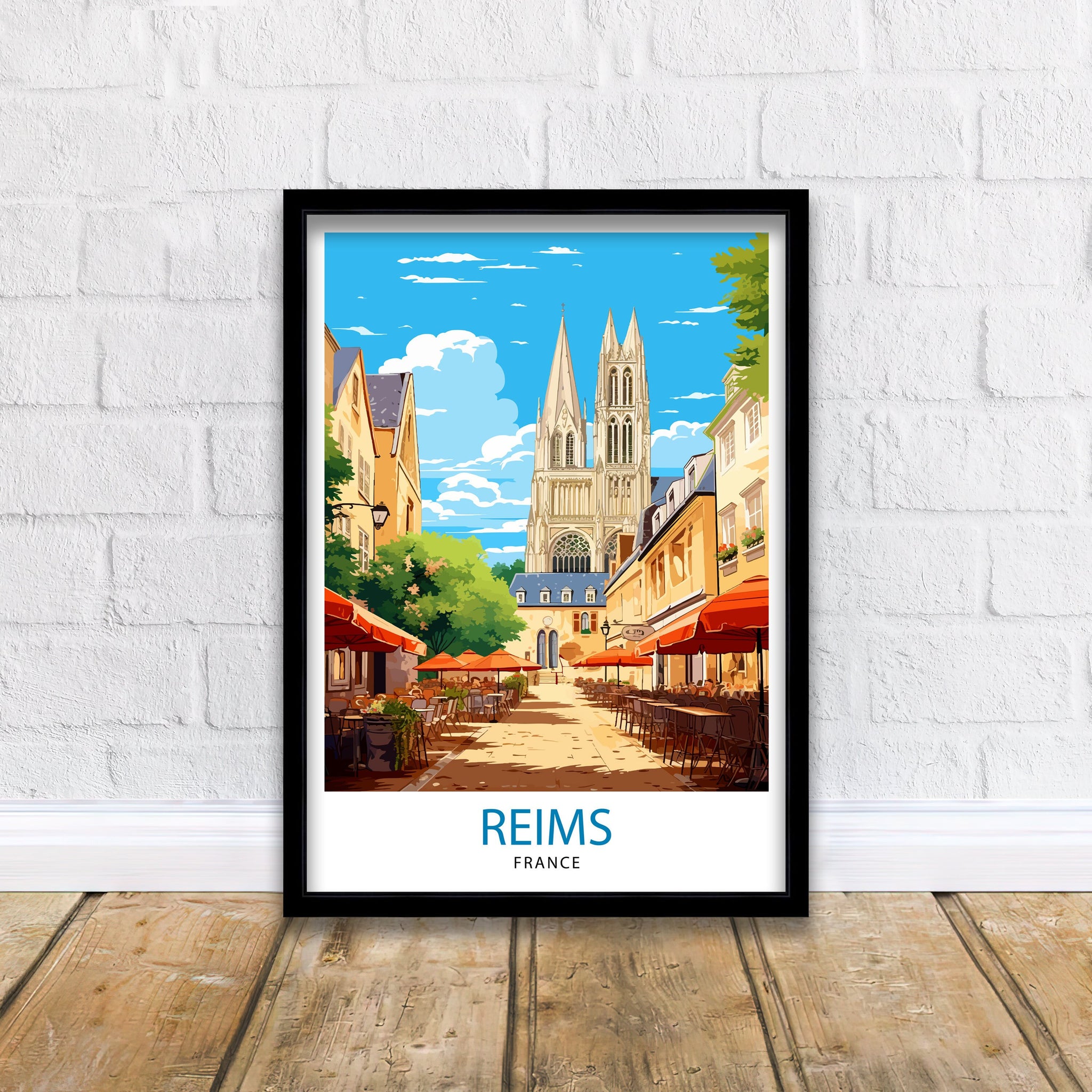 Reims France Travel Print Reims Wall Decor Reims Home Living Decor Reims France Illustration Travel Poster Gift for Reims France Home Decor