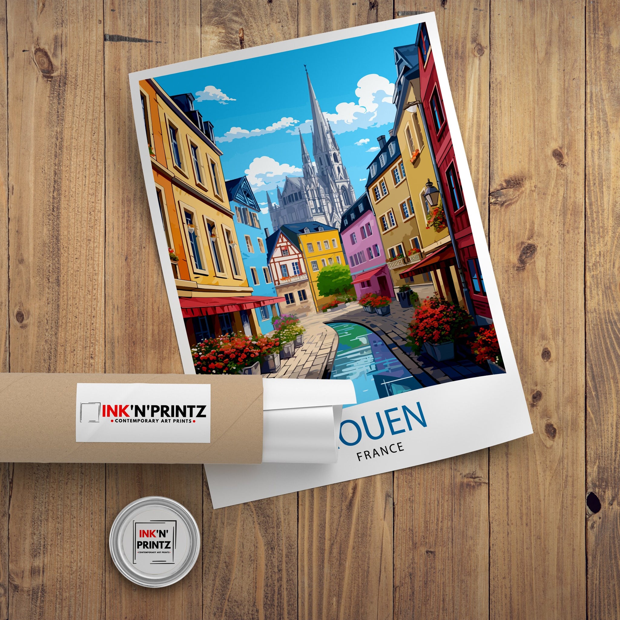 Rouen France Travel Print France Wall Decor Rouen Poster Normandy Travel Prints France Art Print Rouen Illustration France Wall Art City