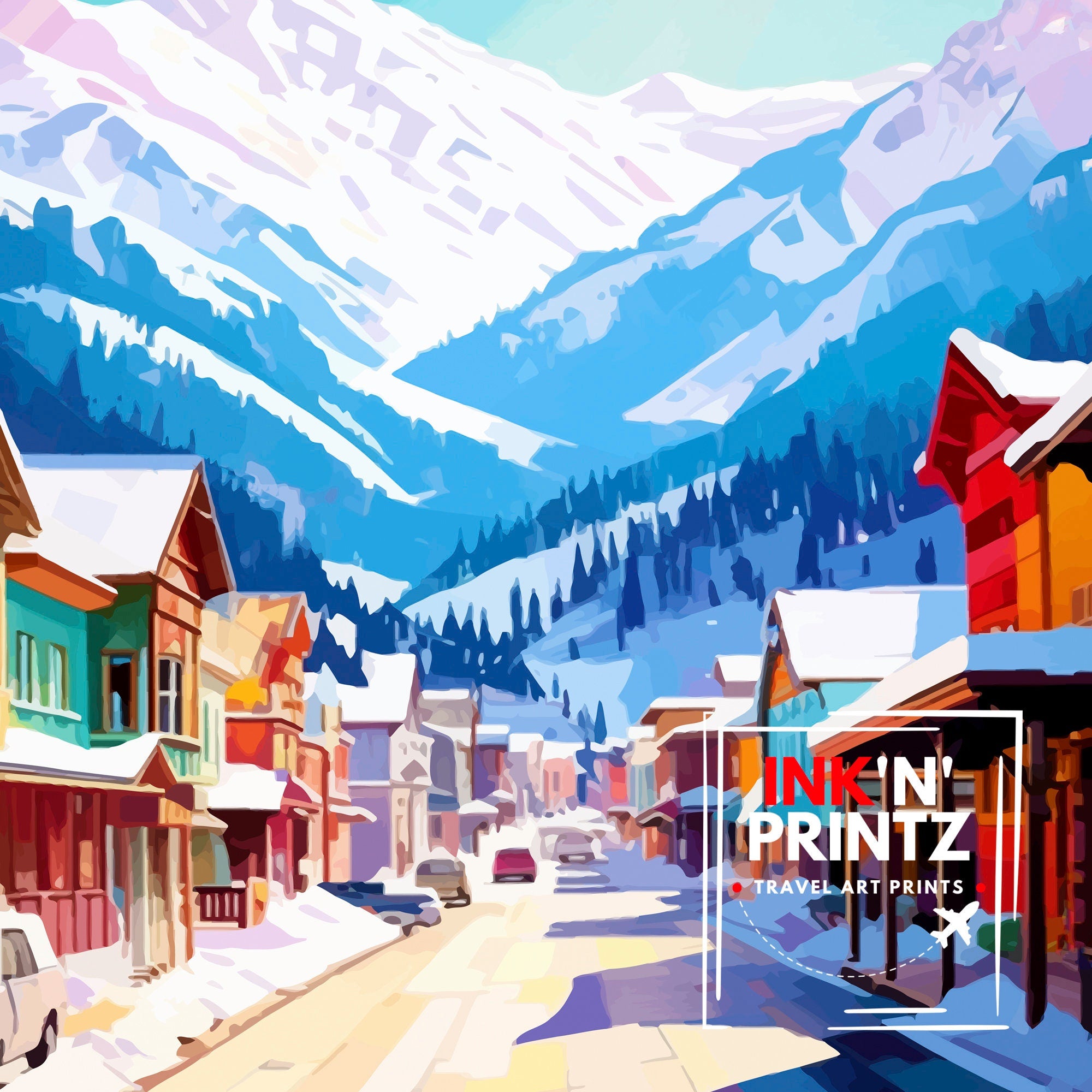 Telluride Colorado Travel Print| Colorado Wall Decor Telluride Poster Rocky Mountain Travel Prints Colorado Art Print Telluride