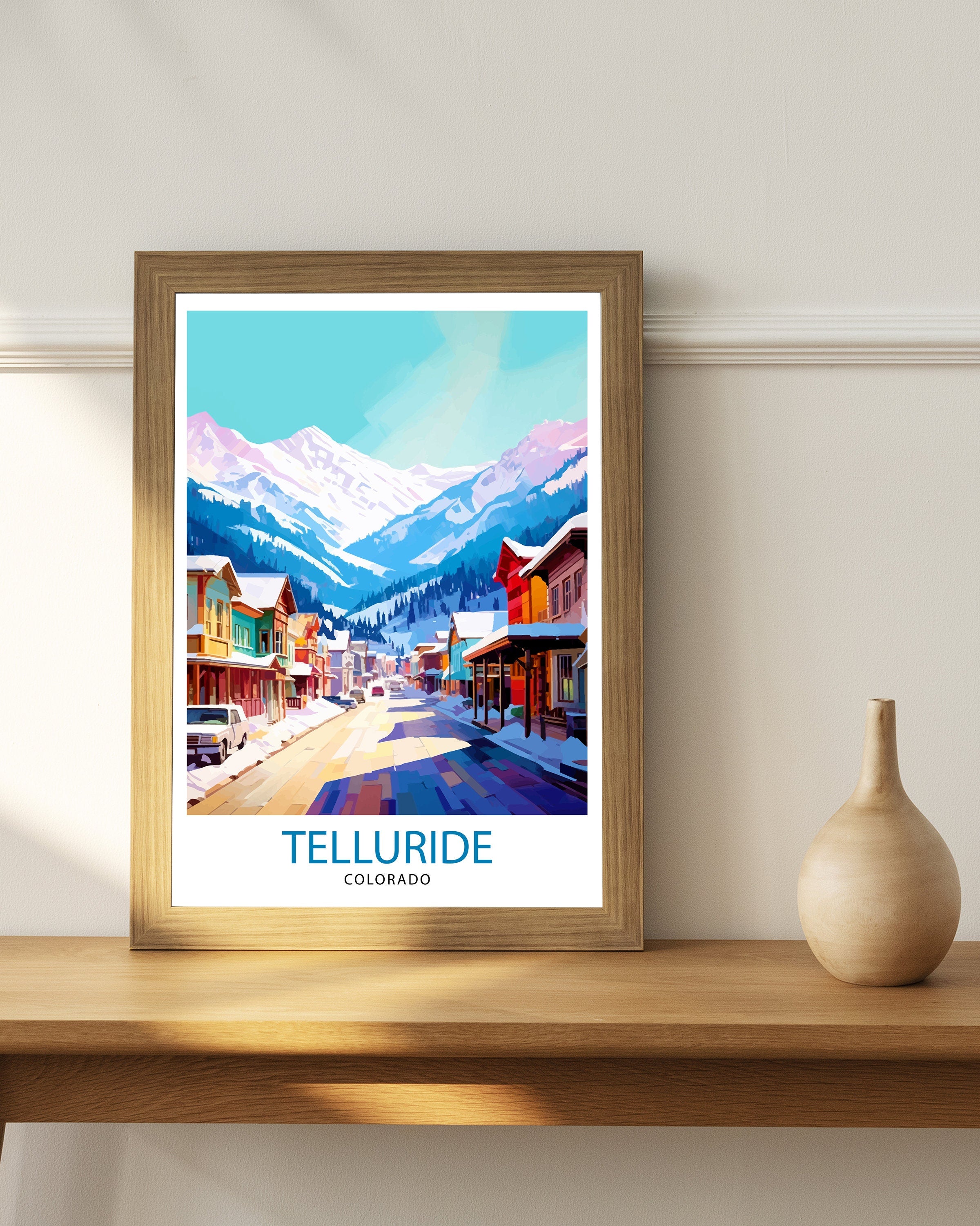 Telluride Colorado Travel Print| Colorado Wall Decor Telluride Poster Rocky Mountain Travel Prints Colorado Art Print Telluride