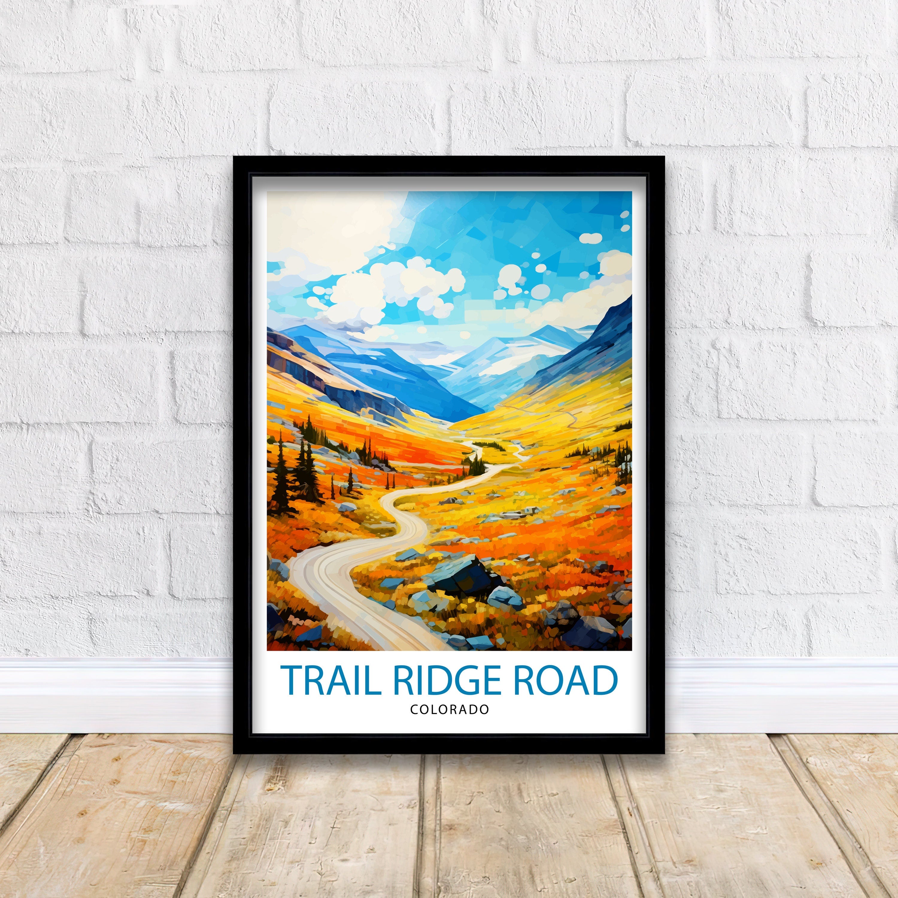 Trail Ridge Road Colorado Travel Print| Colorado Wall Decor Rocky Mountain National Park Mountain Landscape Art Colorado Scenic