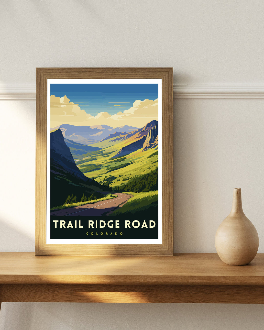 Trail Ridge Road Colorado Travel Print| Colorado Wall Decor Rocky Mountain National Park Mountain Landscape Art Colorado Scenic