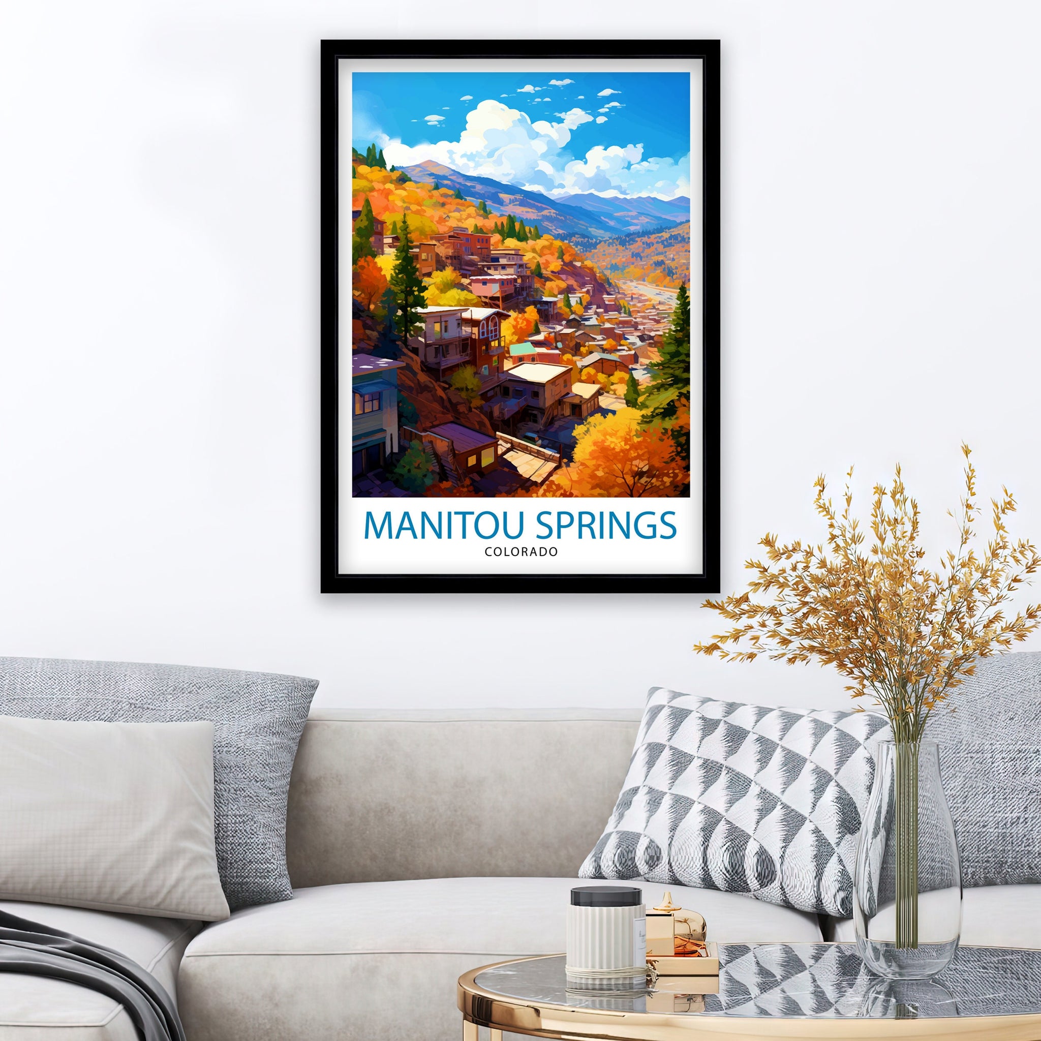 Manitou Springs Colorado Travel Print| Colorado Wall Decor Manitou Springs Poster Rocky Mountain Travel Prints Colorado Art Print Manitou