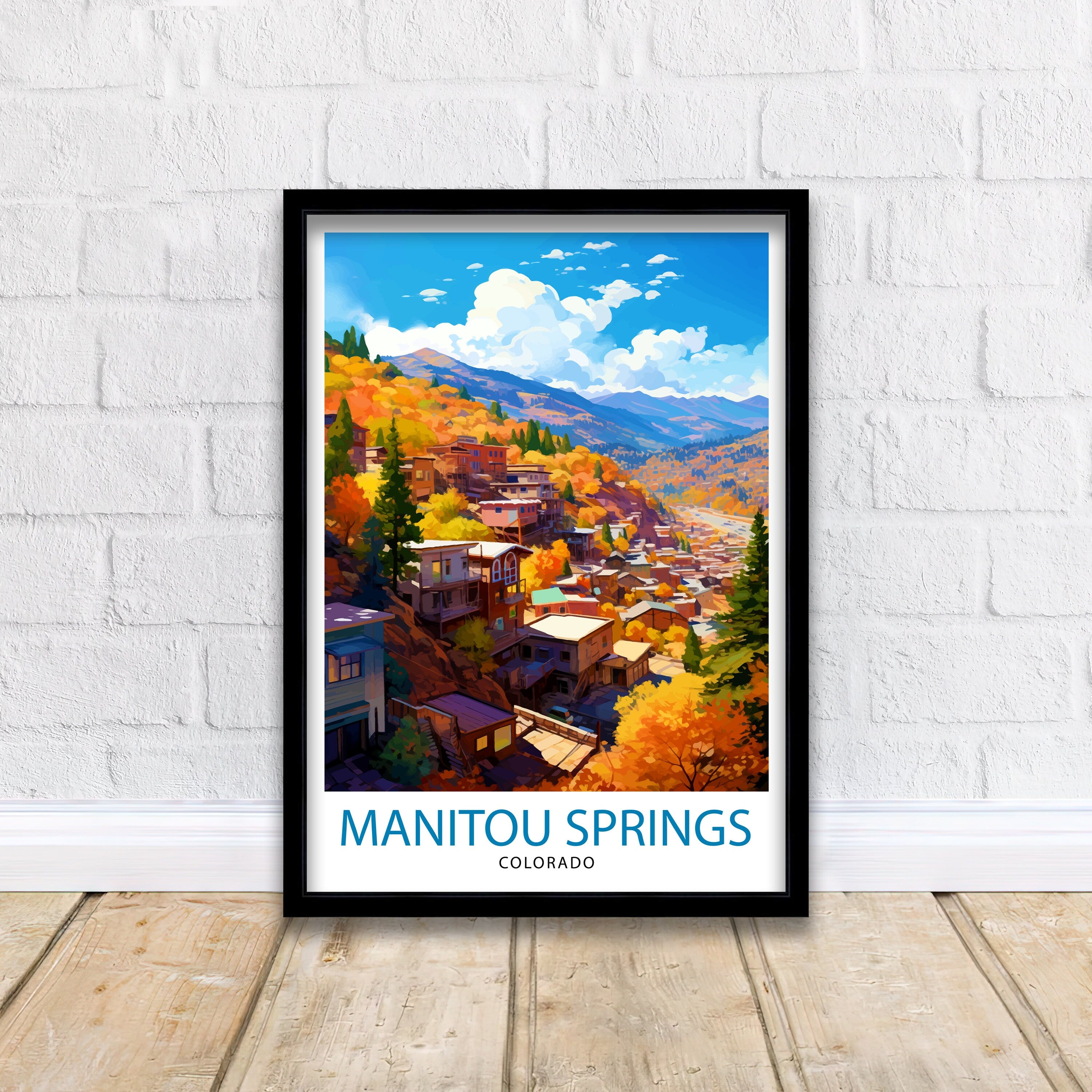 Manitou Springs Colorado Travel Print| Colorado Wall Decor Manitou Springs Poster Rocky Mountain Travel Prints Colorado Art Print Manitou