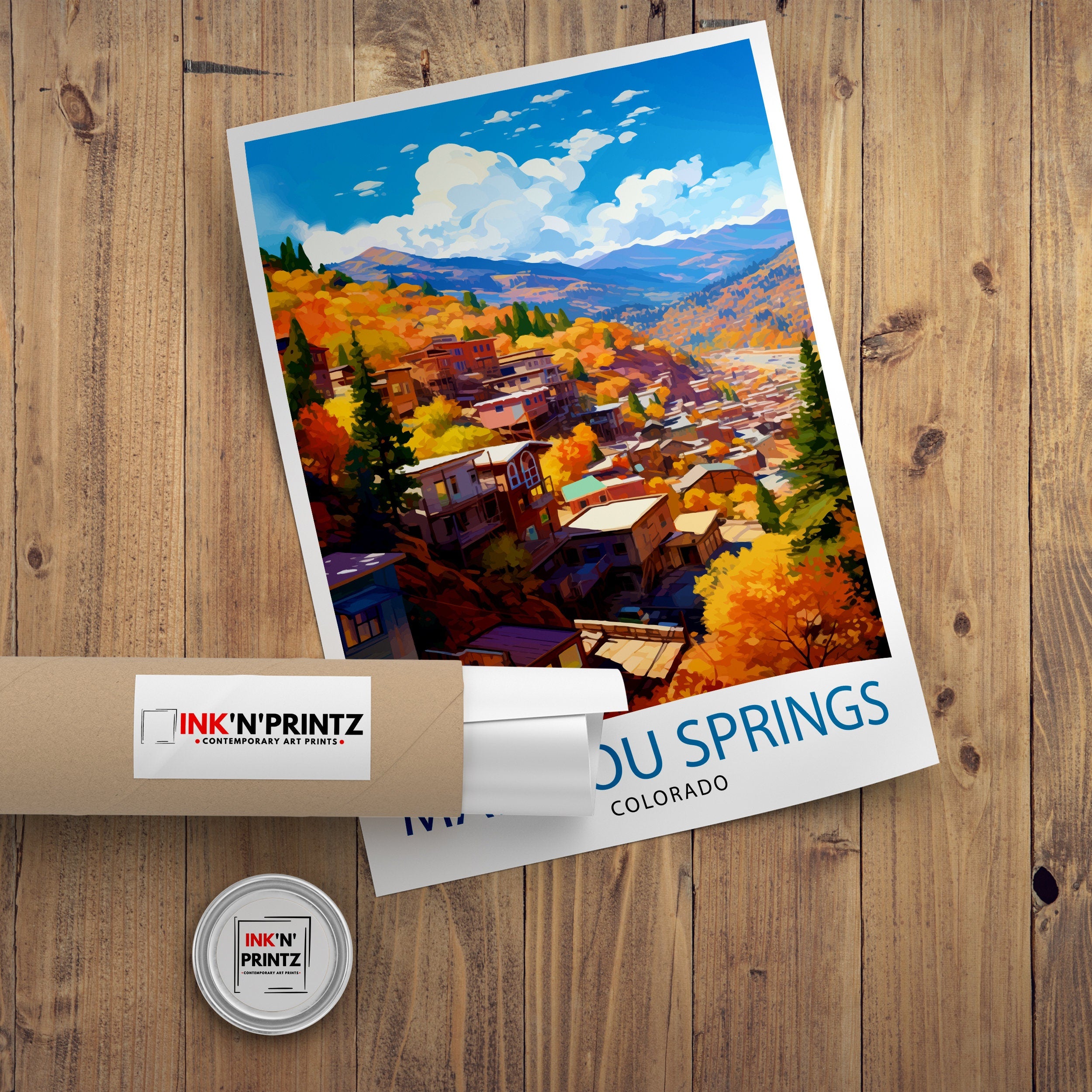 Manitou Springs Colorado Travel Print| Colorado Wall Decor Manitou Springs Poster Rocky Mountain Travel Prints Colorado Art Print Manitou