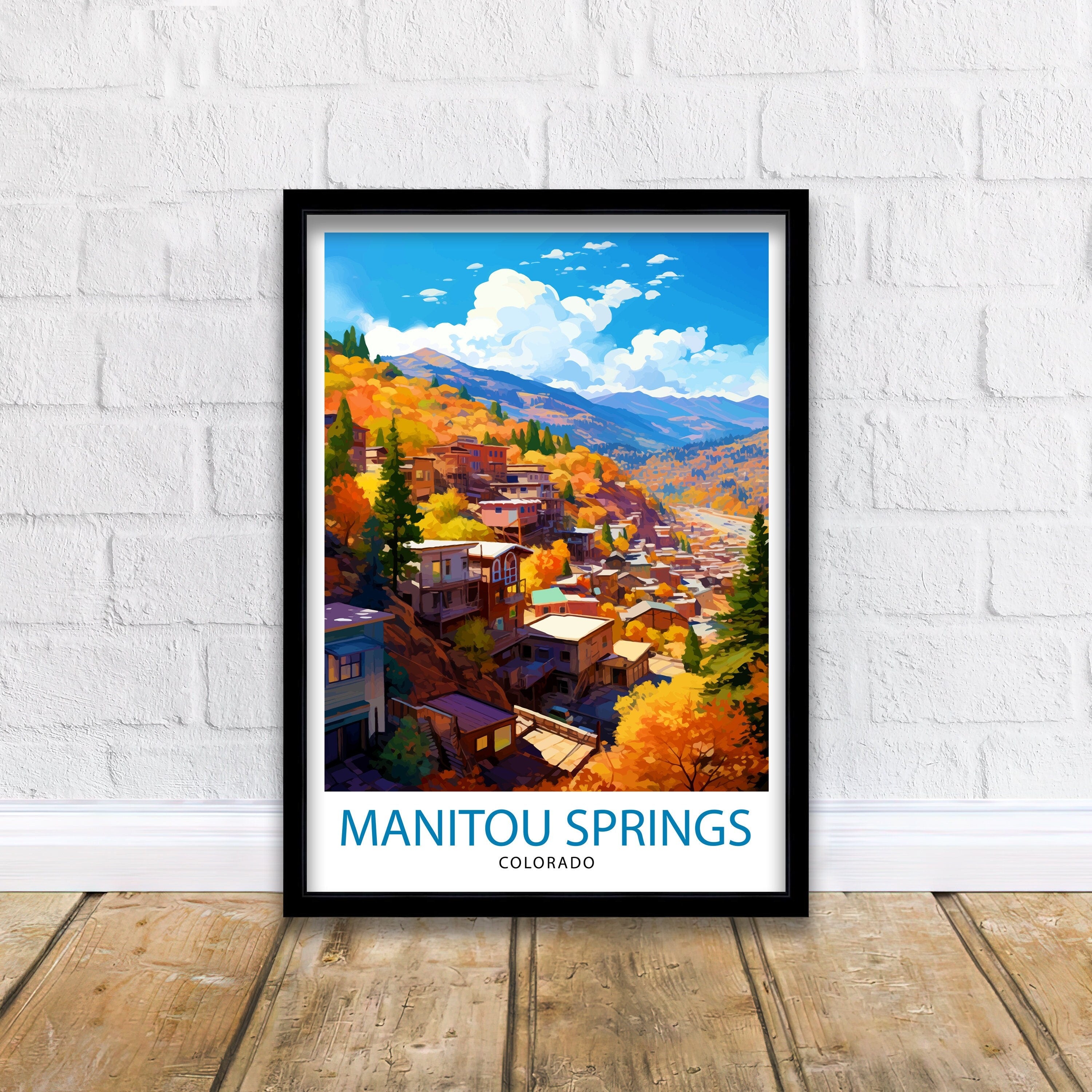 Manitou Springs Colorado Travel Print| Colorado Wall Decor Manitou Springs Poster Rocky Mountain Travel Prints Colorado Art Print Manitou
