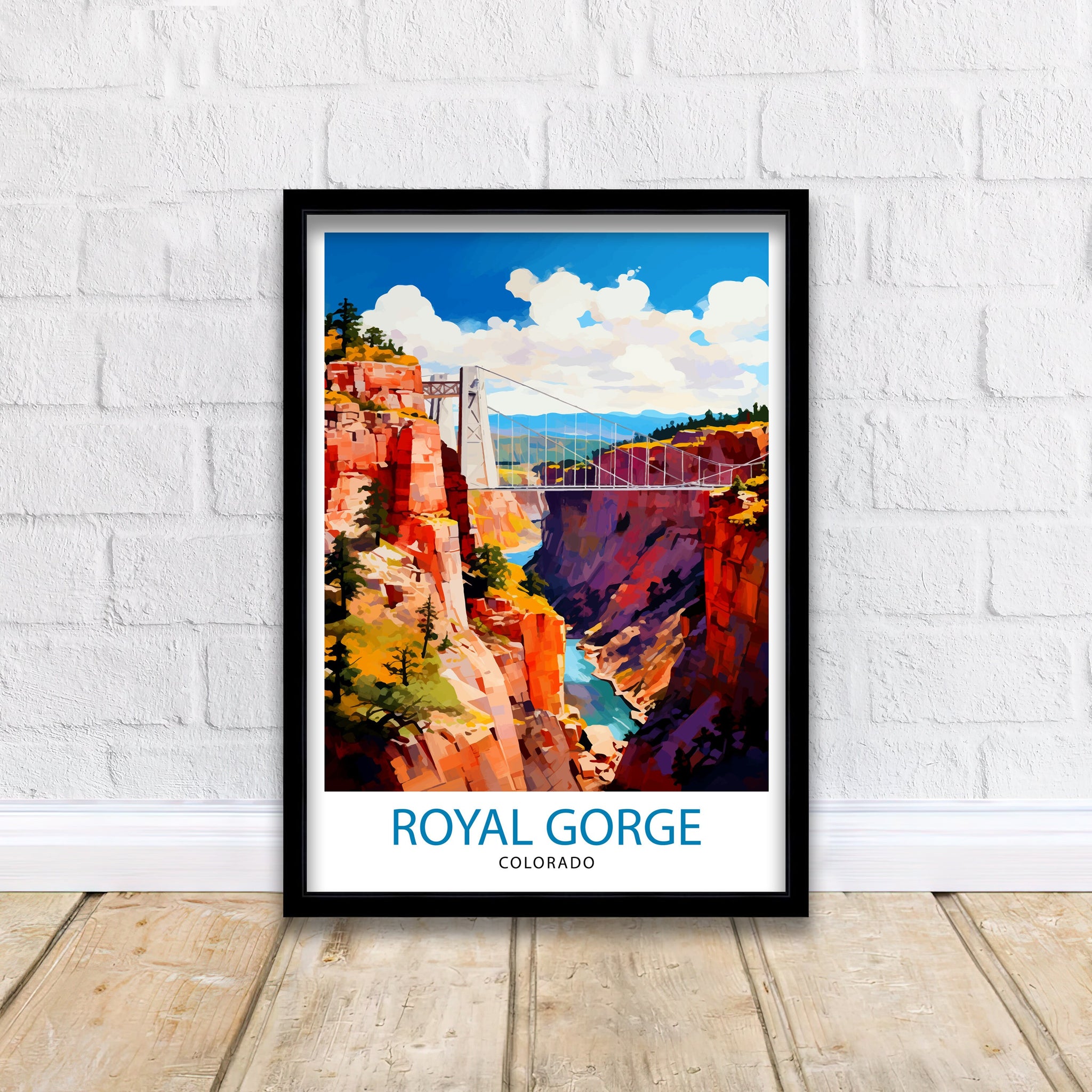 Royal Gorge Bridge Colorado Travel Print Colorado Wall Decor Royal Gorge Poster Colorado Travel Prints Royal Gorge Bridge Art Print Colorado