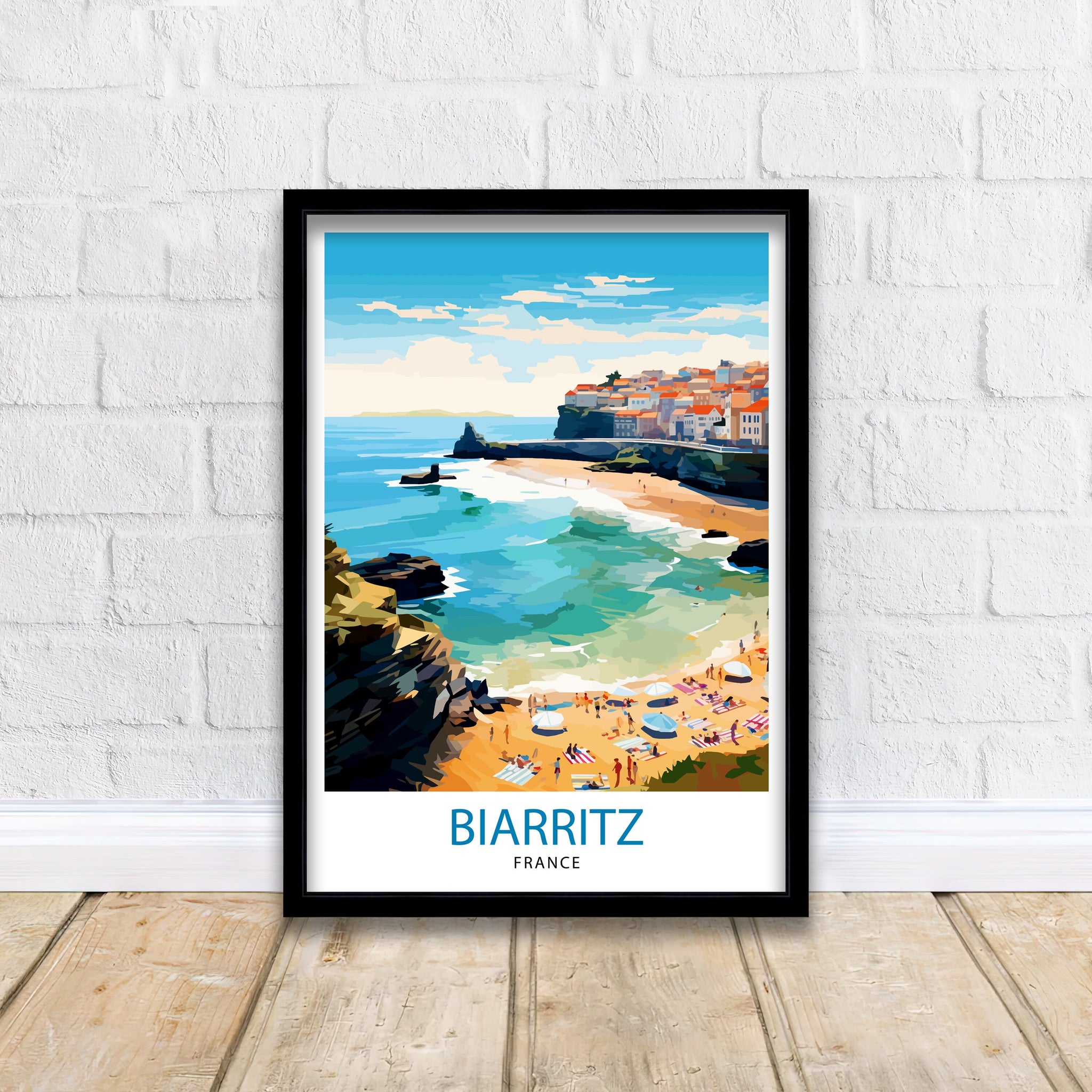 Biarritz France Travel Print Biarritz Wall Decor Biarritz Home Living Decor Biarritz France Illustration Travel Poster Gift for Biarritz