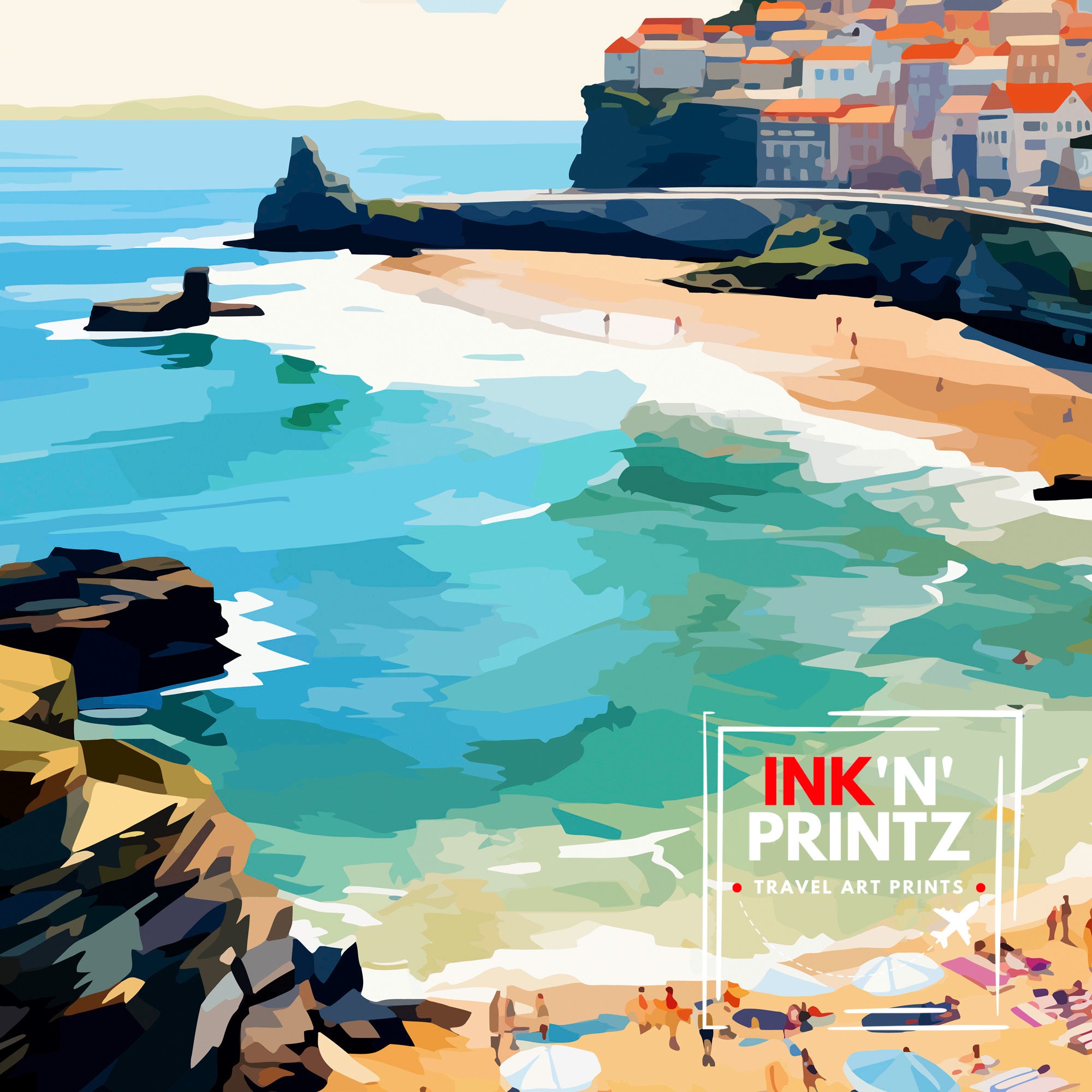 Biarritz France Travel Print Biarritz Wall Decor Biarritz Home Living Decor Biarritz France Illustration Travel Poster Gift for Biarritz