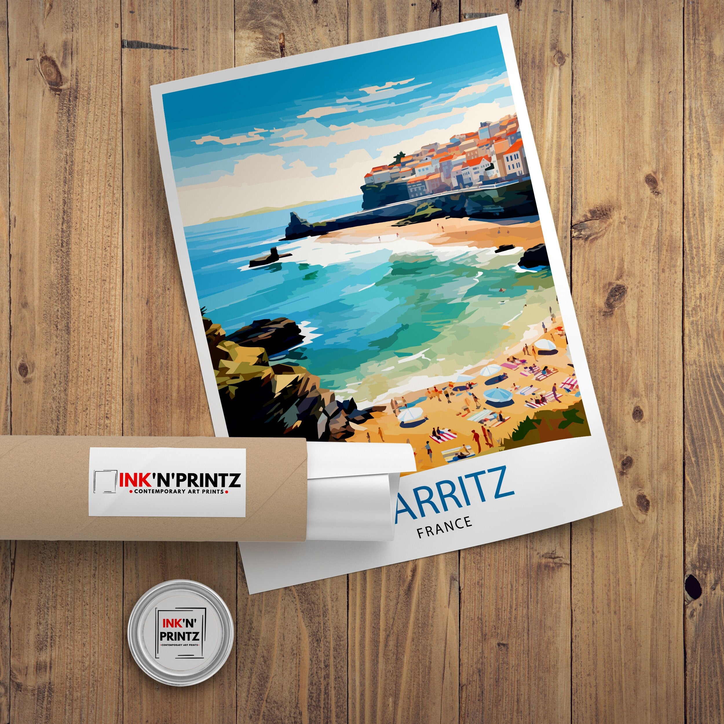 Biarritz France Travel Print Biarritz Wall Decor Biarritz Home Living Decor Biarritz France Illustration Travel Poster Gift for Biarritz
