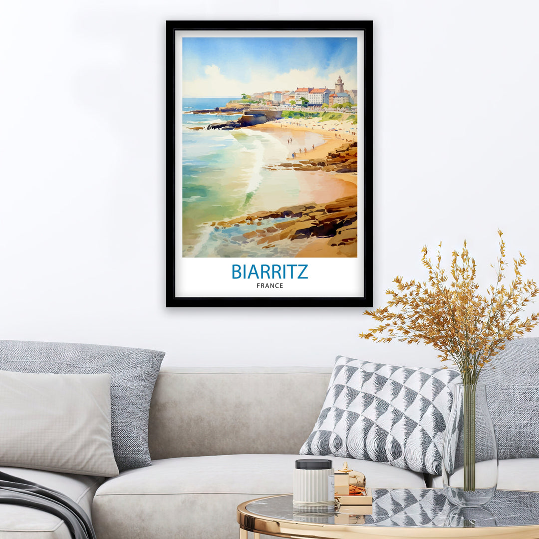 Biarritz France Travel Poster Biarritz