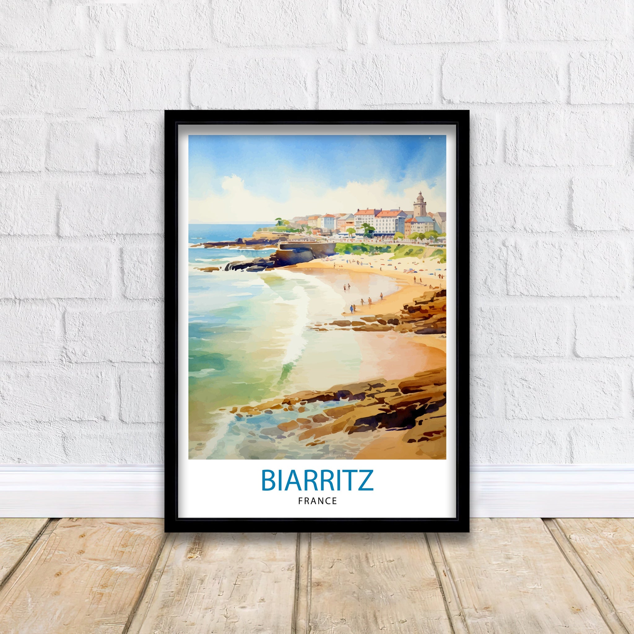 Biarritz France Travel Print Biarritz Wall Decor Biarritz Home Living Decor Biarritz France Illustration Travel Poster Gift for Biarritz