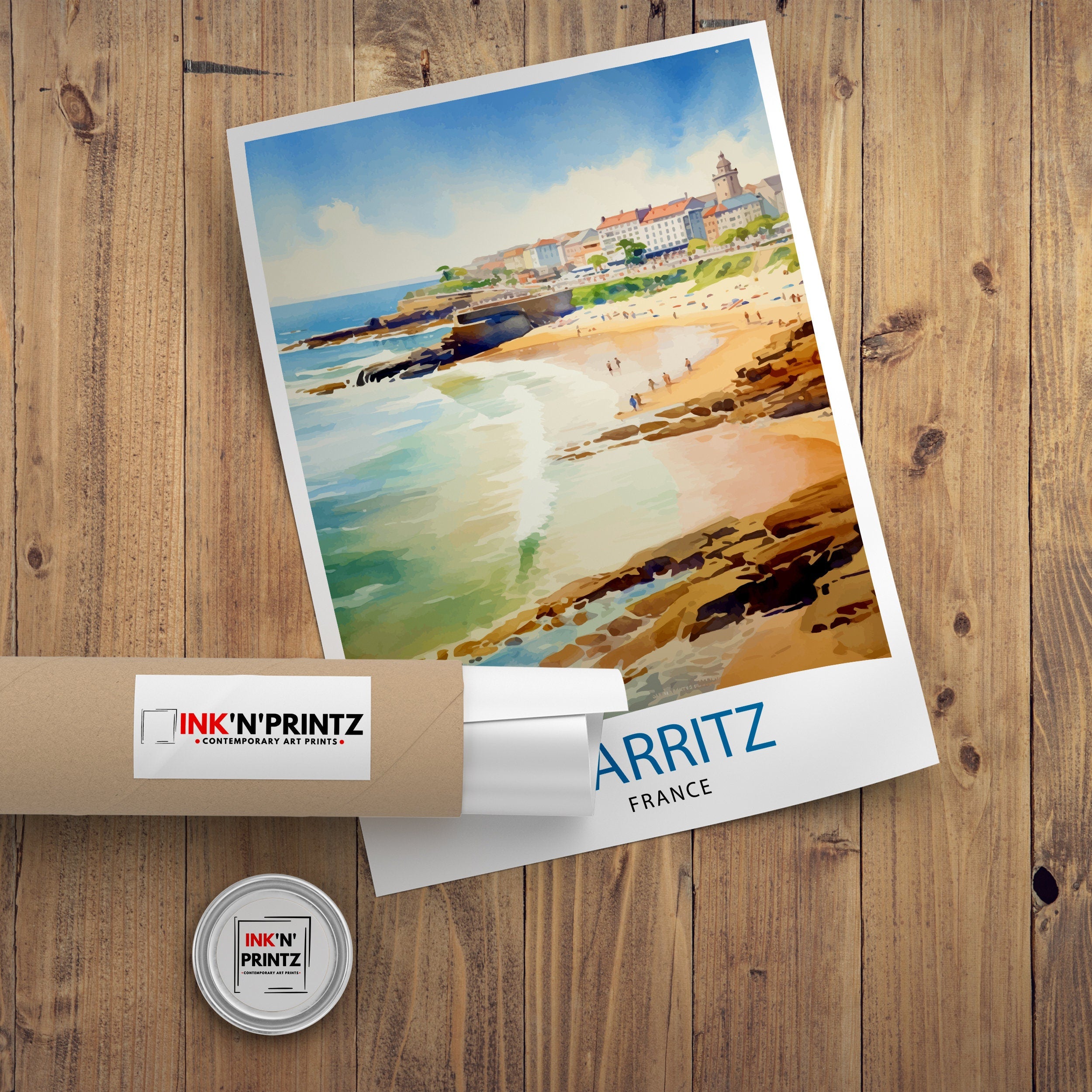 Biarritz France Travel Print Biarritz Wall Decor Biarritz Home Living Decor Biarritz France Illustration Travel Poster Gift for Biarritz