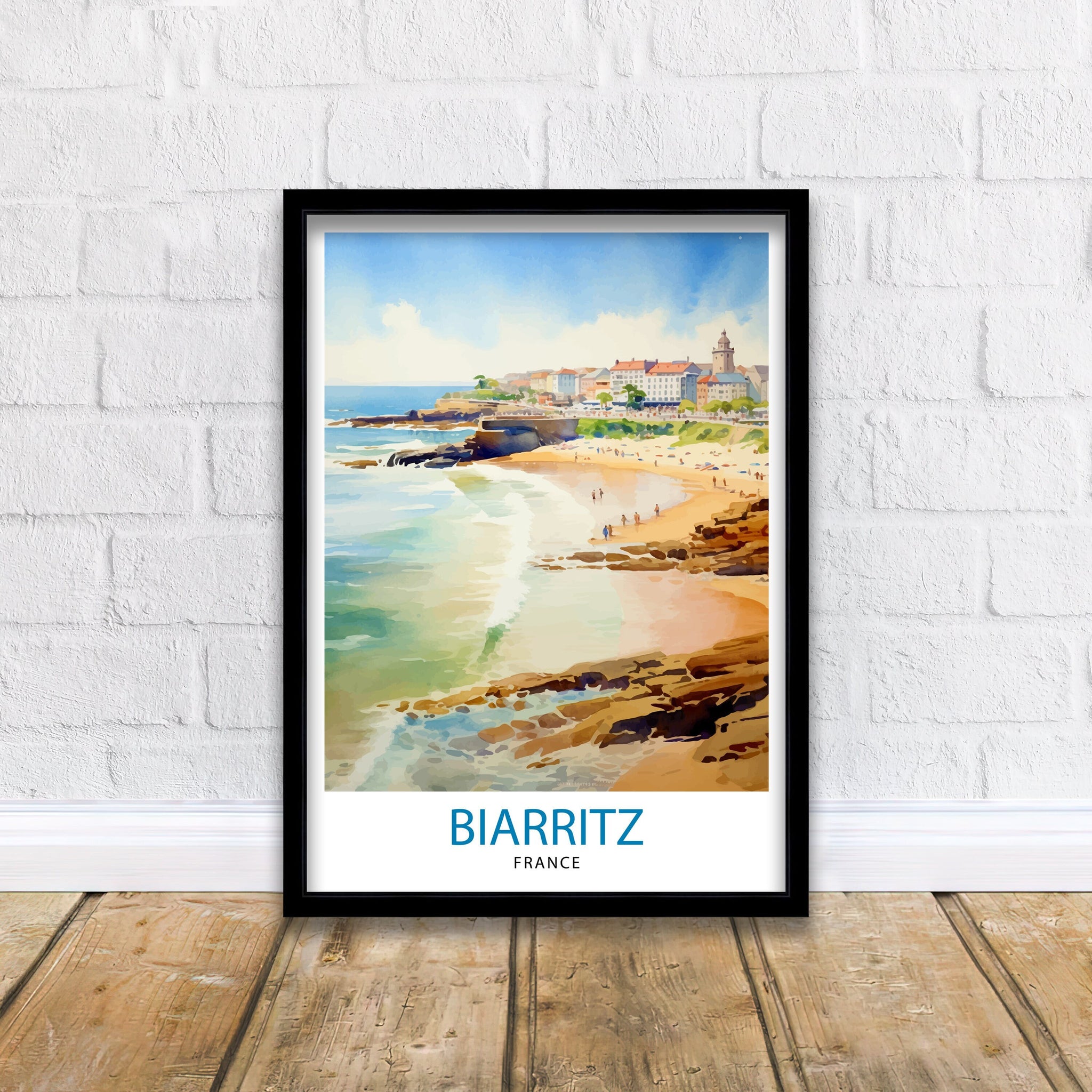 Biarritz France Travel Print Biarritz Wall Decor Biarritz Home Living Decor Biarritz France Illustration Travel Poster Gift for Biarritz