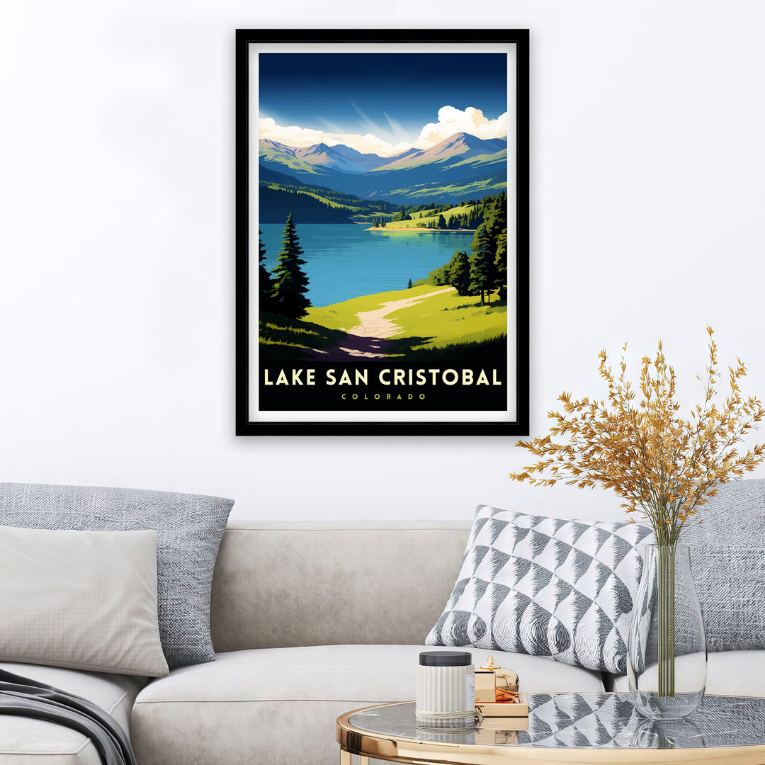 Lake San Cristobal Colorado Travel Print| Colorado Wall Decor Lake San Cristobal Poster Rocky Mountain Travel Prints Colorado Art Print