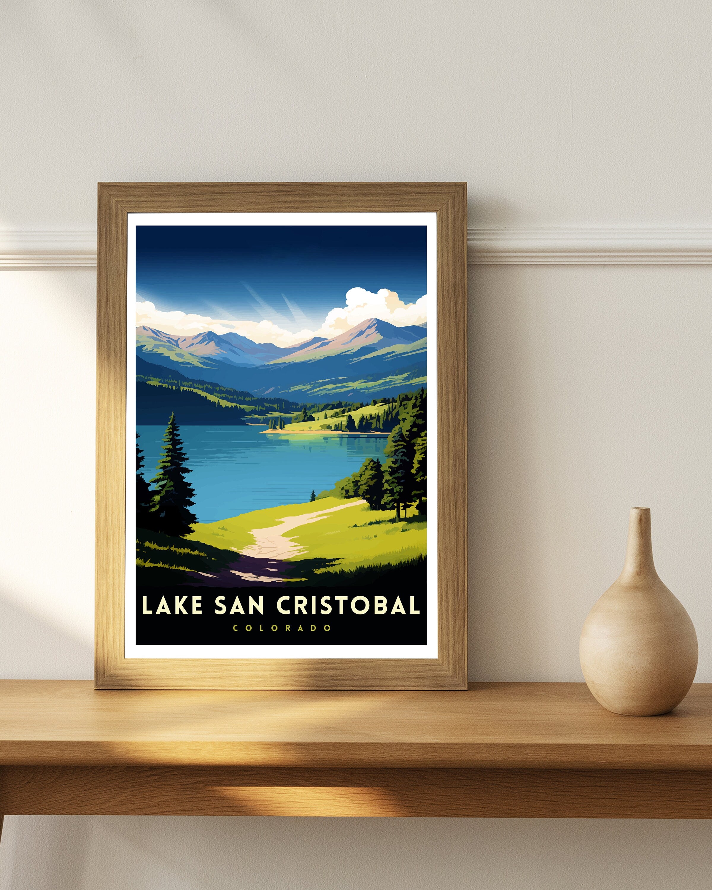 Lake San Cristobal Colorado Travel Print| Colorado Wall Decor Lake San Cristobal Poster Rocky Mountain Travel Prints Colorado Art Print