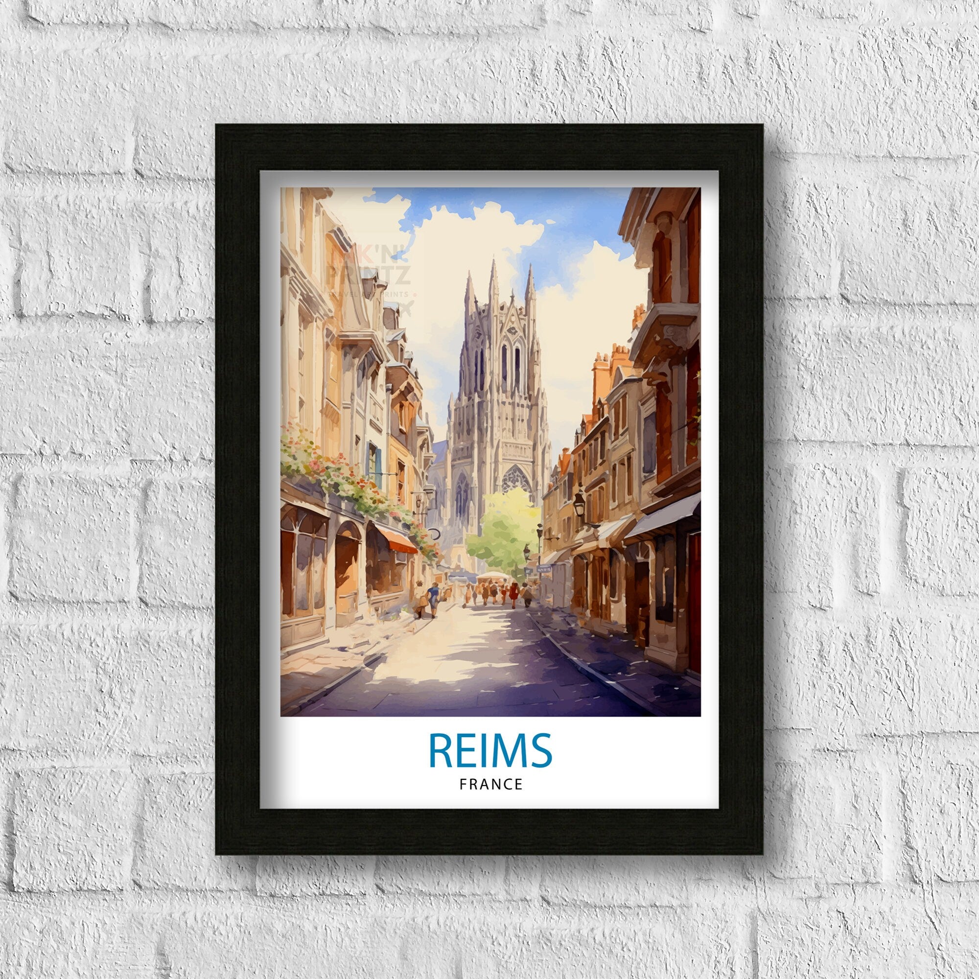 Reims France Travel Print Reims Wall Decor Reims Home Living Decor Reims France Illustration Travel Poster Gift for Reims France Home Decor
