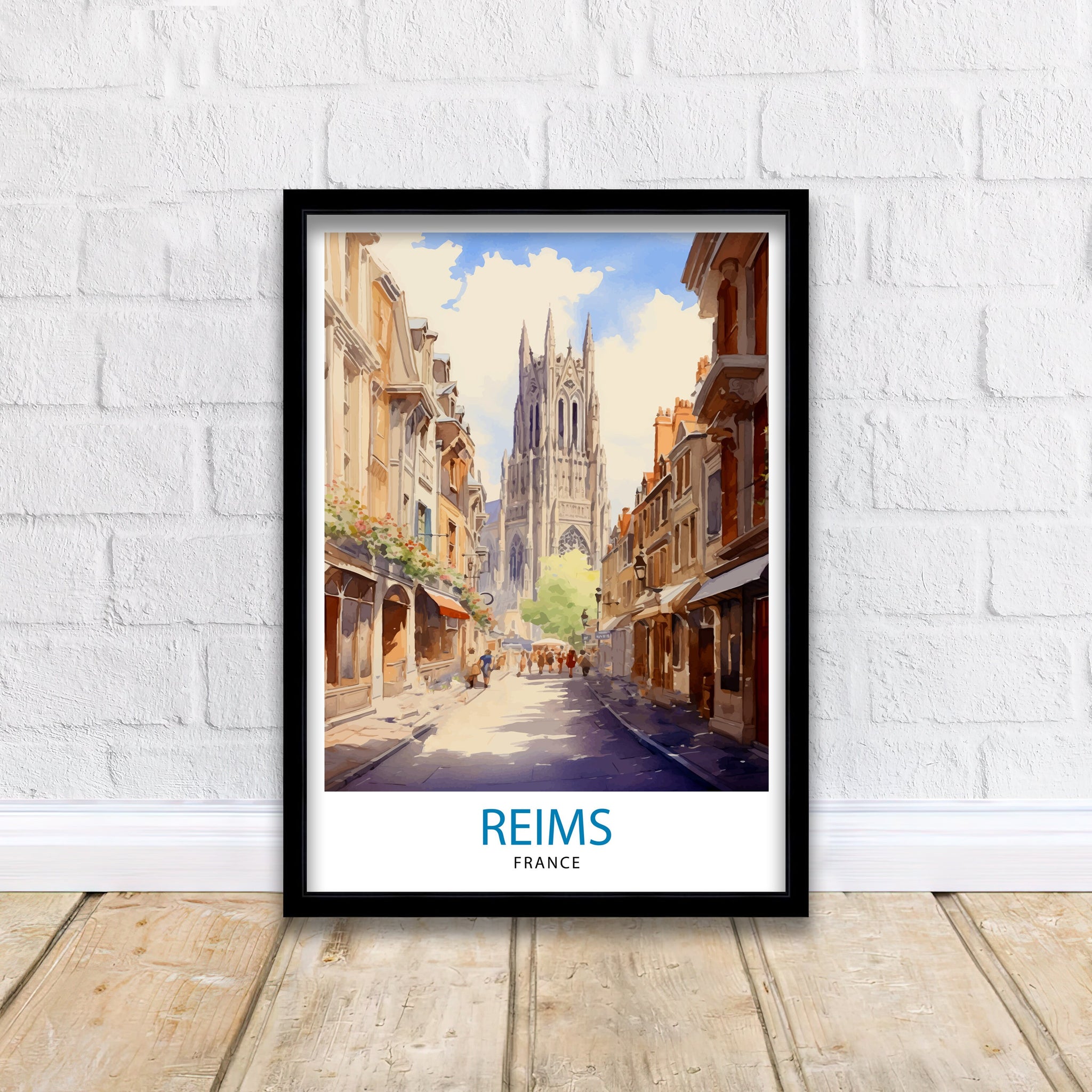 Reims France Travel Print Reims Wall Decor Reims Home Living Decor Reims France Illustration Travel Poster Gift for Reims France Home Decor