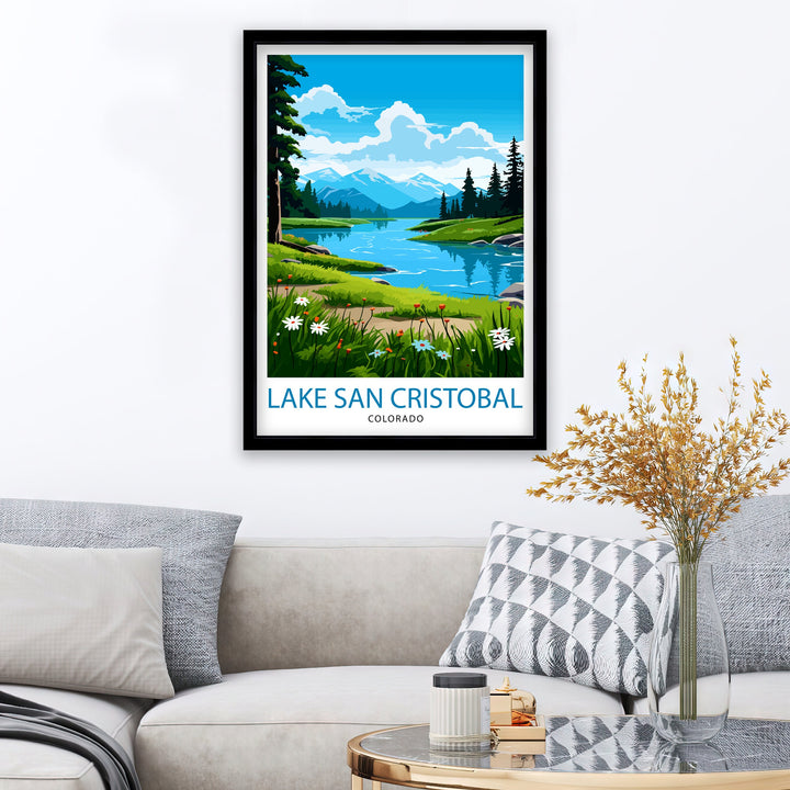 Lake San Cristobal Colorado Travel Print| Colorado Wall Decor Lake San Cristobal Poster Rocky Mountain Travel Prints Colorado Art Print