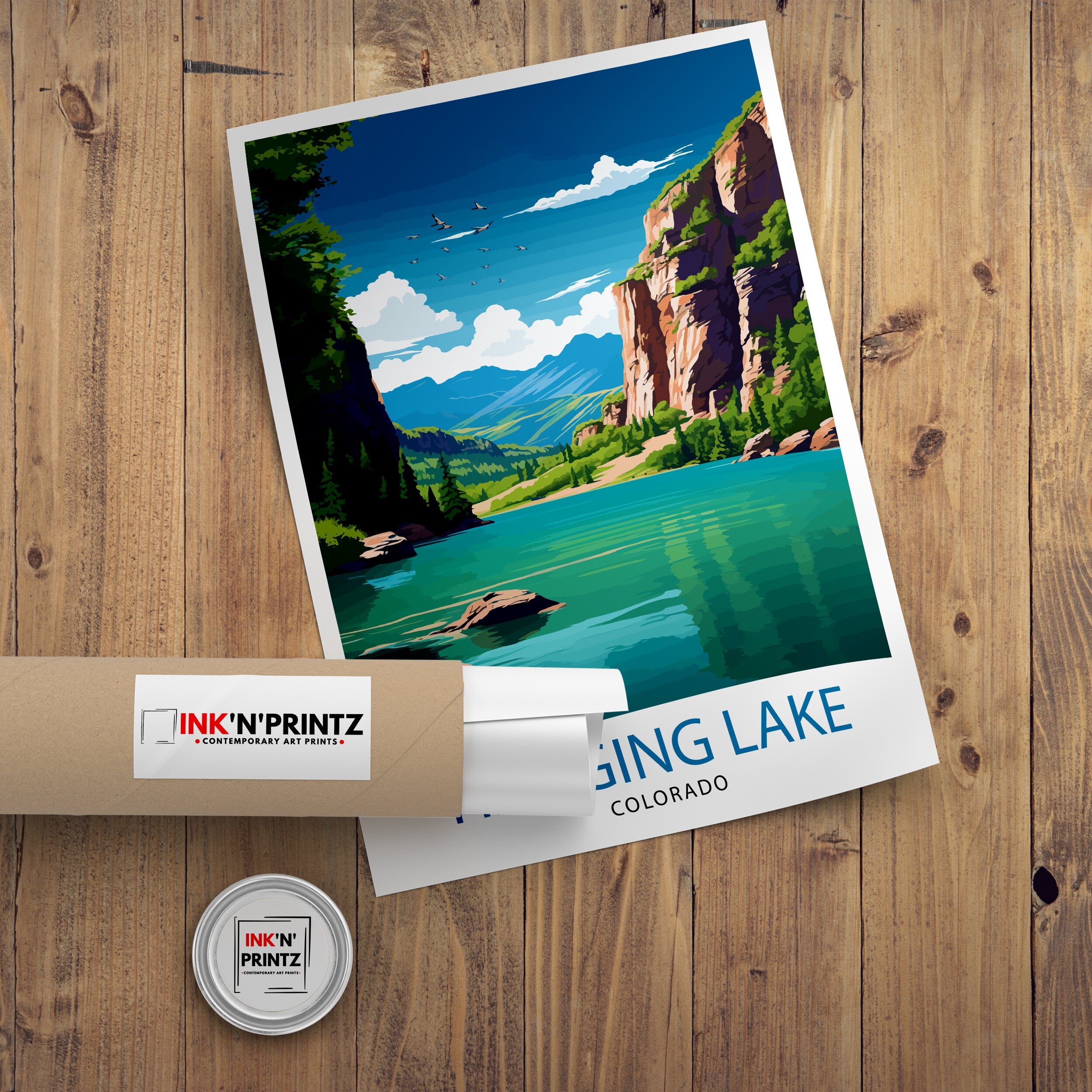 Hanging Lake Colorado Travel Print| Colorado Wall Decor Hanging Lake Poster Rocky Mountain Travel Prints Colorado Art Print Hanging Lake