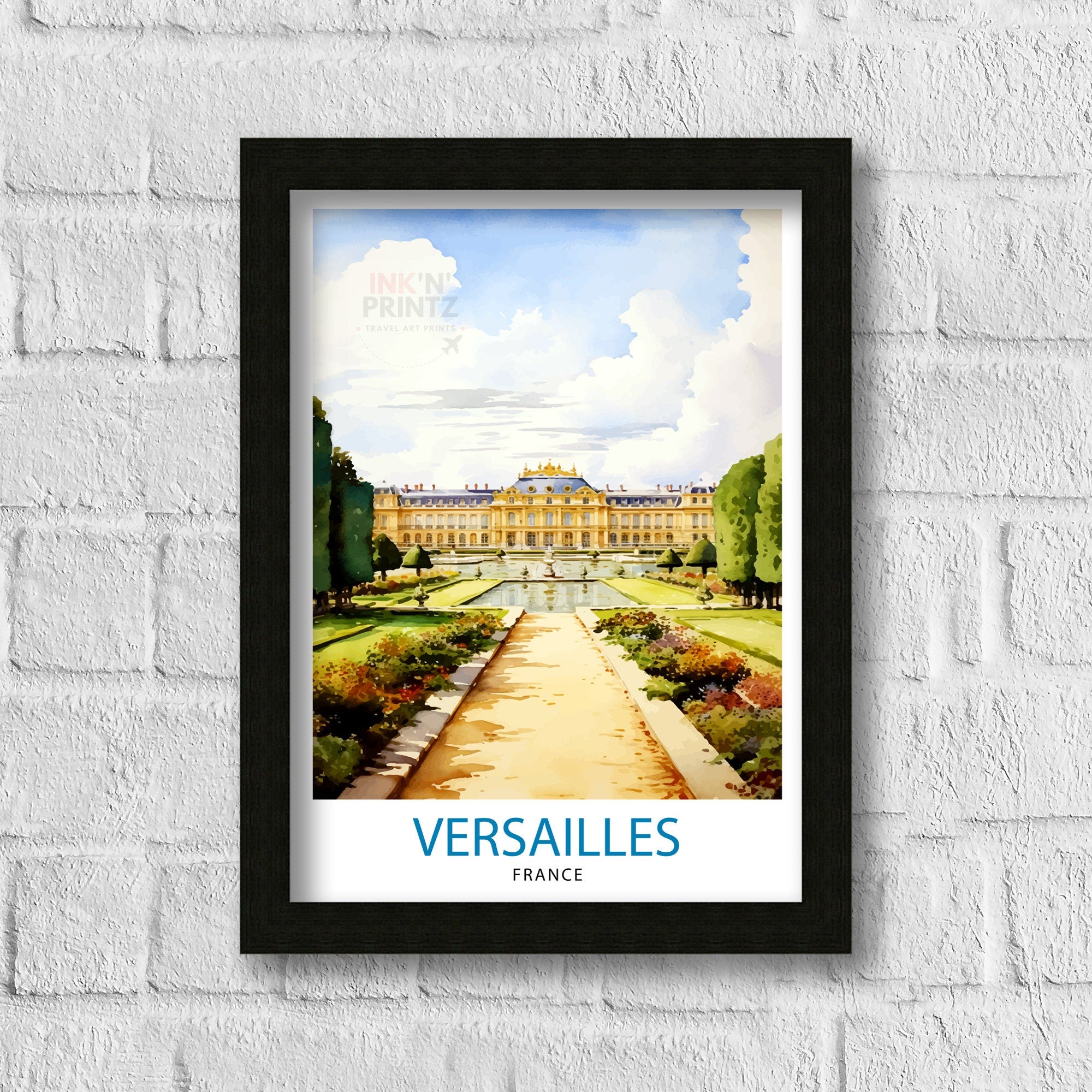 Versailles France Travel Print Versailles Wall Decor Versailles Poster France Travel Prints Versailles Art Print Versailles Illustration
