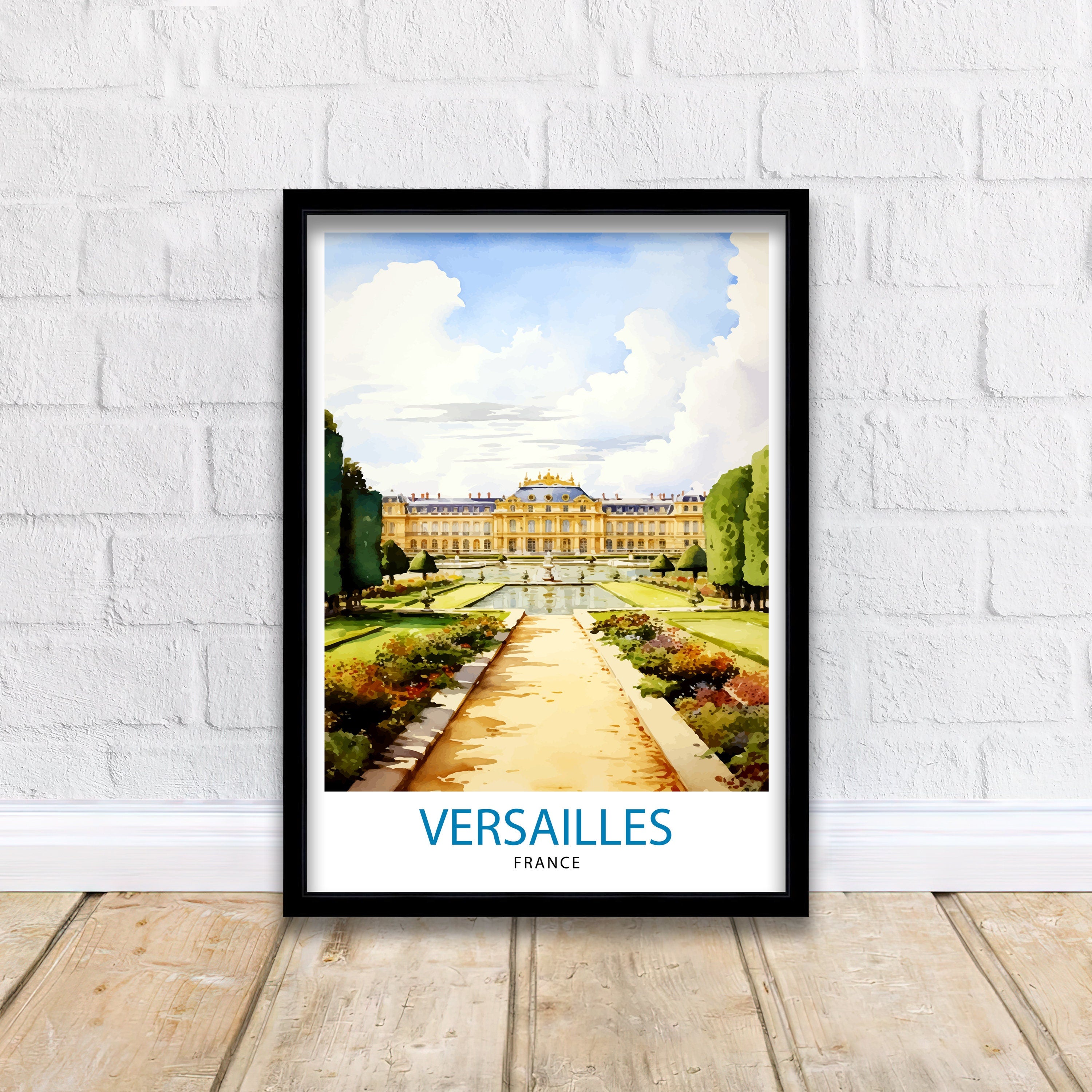 Versailles France Travel Print Versailles Wall Decor Versailles Poster France Travel Prints Versailles Art Print Versailles Illustration