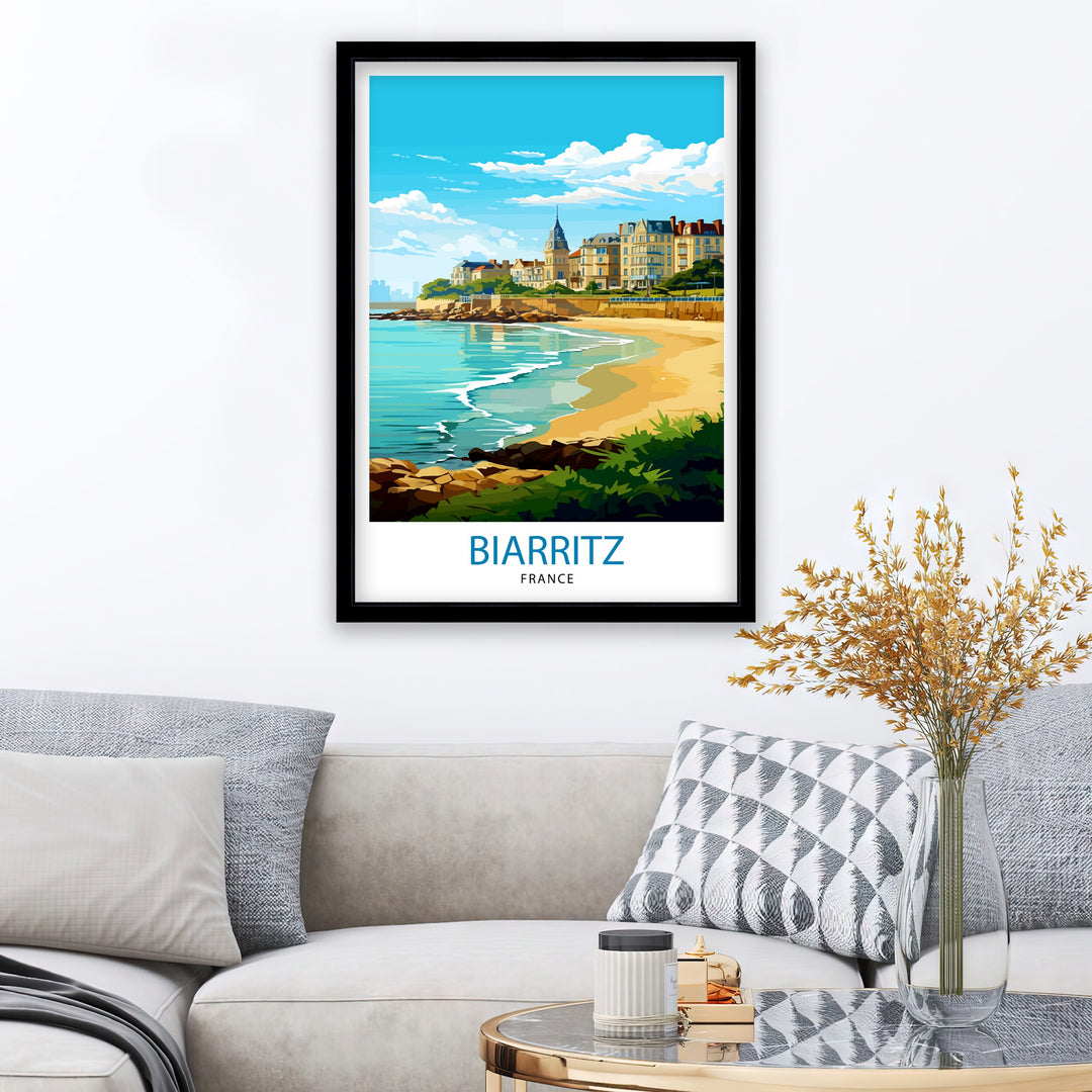 Biarritz France Travel Poster Biarritz