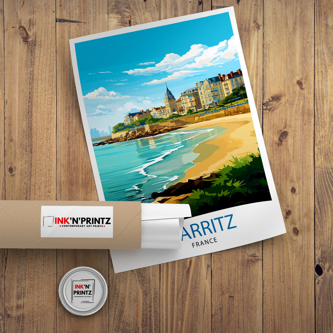 Biarritz France Travel Poster Biarritz