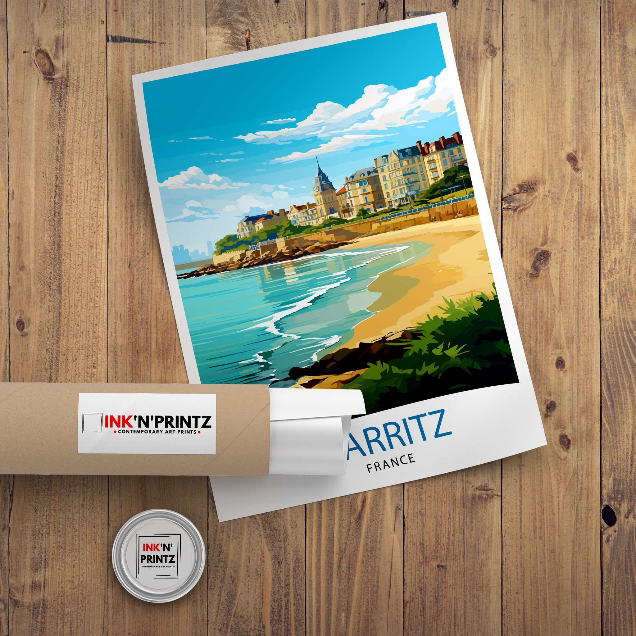 Biarritz France Travel Print Biarritz Wall Decor Biarritz Home Living Decor Biarritz France Illustration Travel Poster Gift for Biarritz