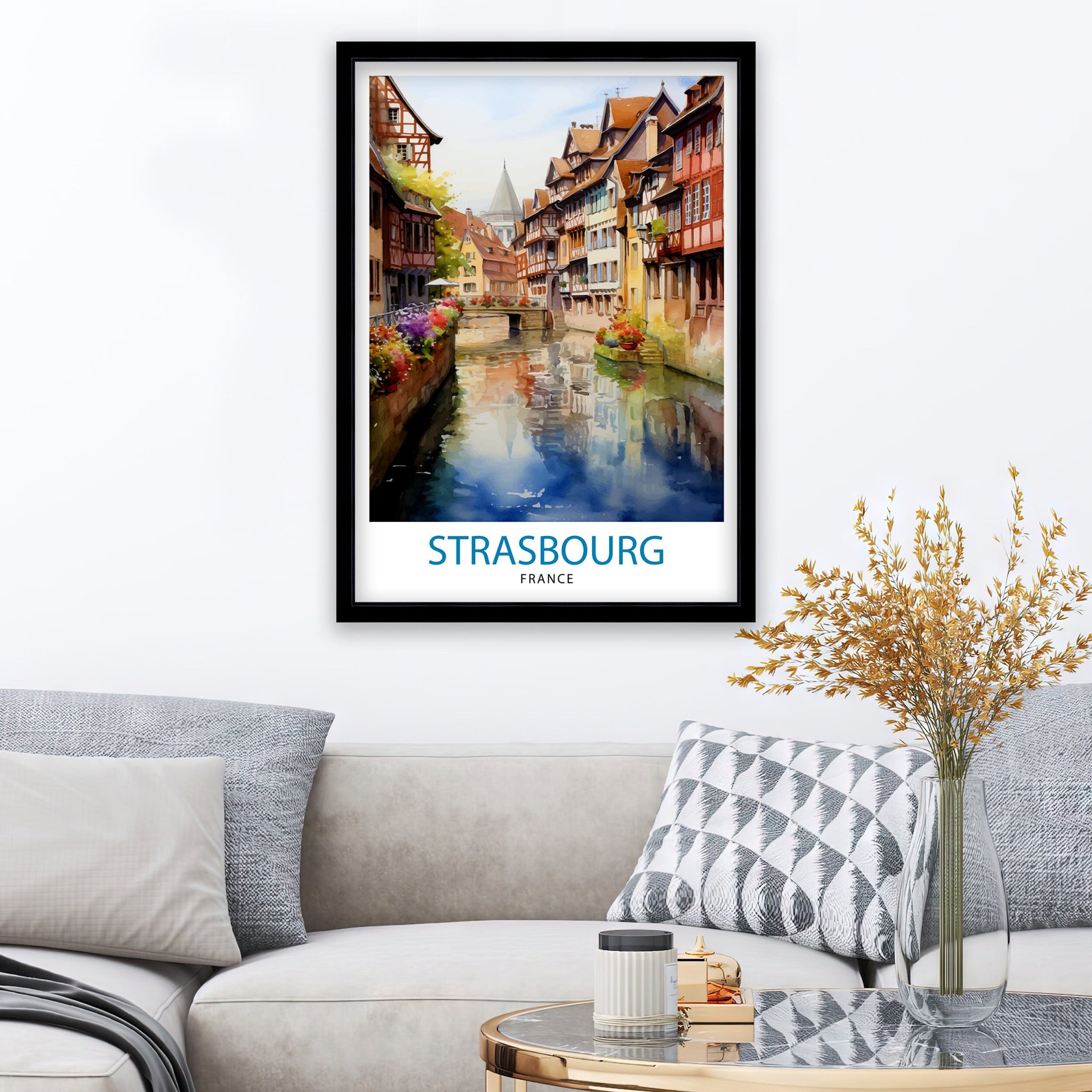Strasbourg France Travel Print Strasbourg Wall Decor Strasbourg Poster France Travel Prints Strasbourg Art Print Strasbourg Illustration