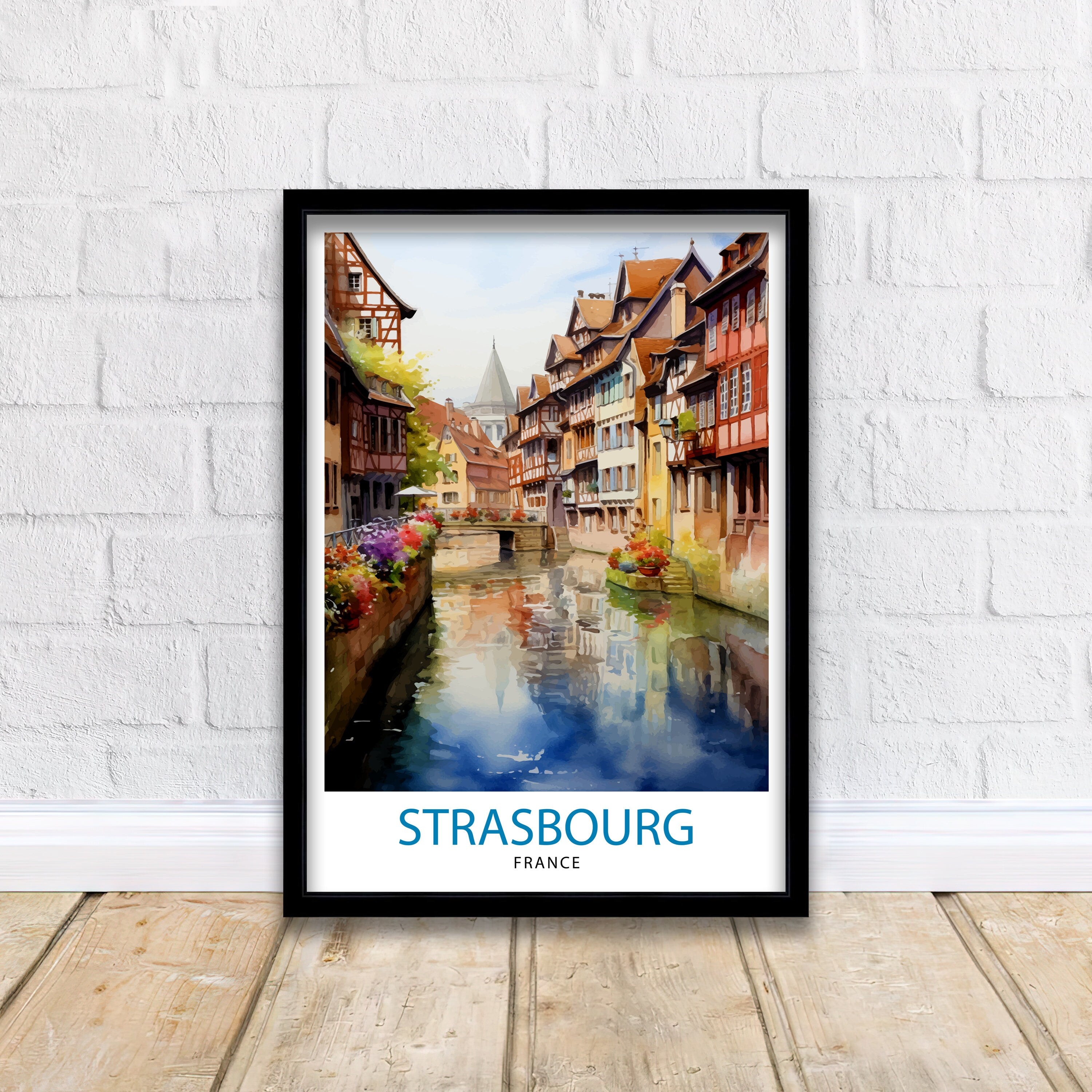 Strasbourg France Travel Print Strasbourg Wall Decor Strasbourg Poster France Travel Prints Strasbourg Art Print Strasbourg Illustration