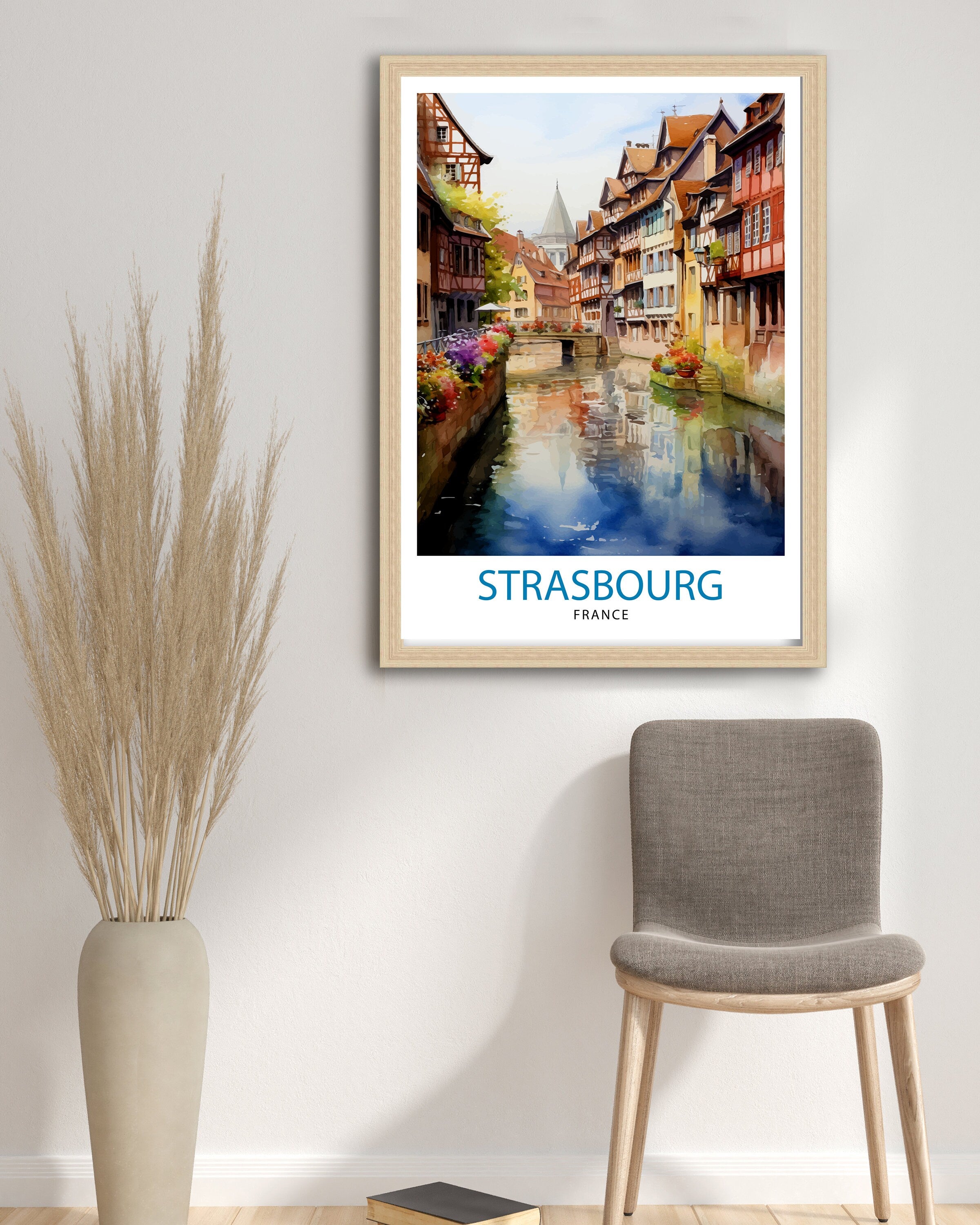 Strasbourg France Travel Print Strasbourg Wall Decor Strasbourg Poster France Travel Prints Strasbourg Art Print Strasbourg Illustration